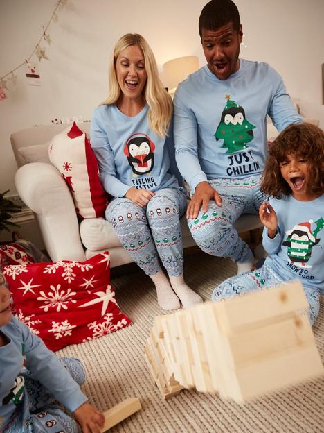v-by-very-v-by-very-ladies-penguin-matching-family-christmas-pyjamas-blue