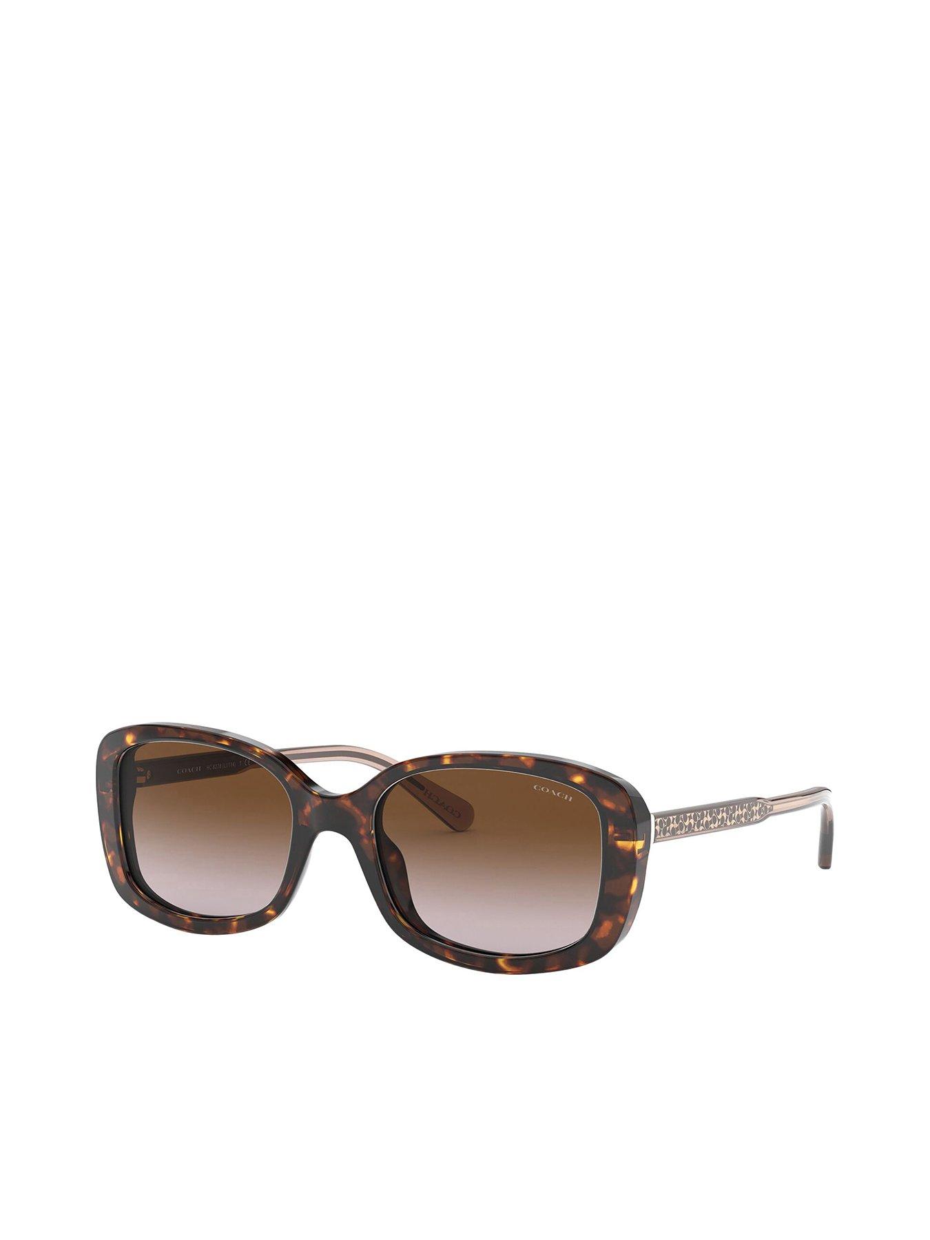 COACH Coach Dark Tortoise Rectangle Sunglasses