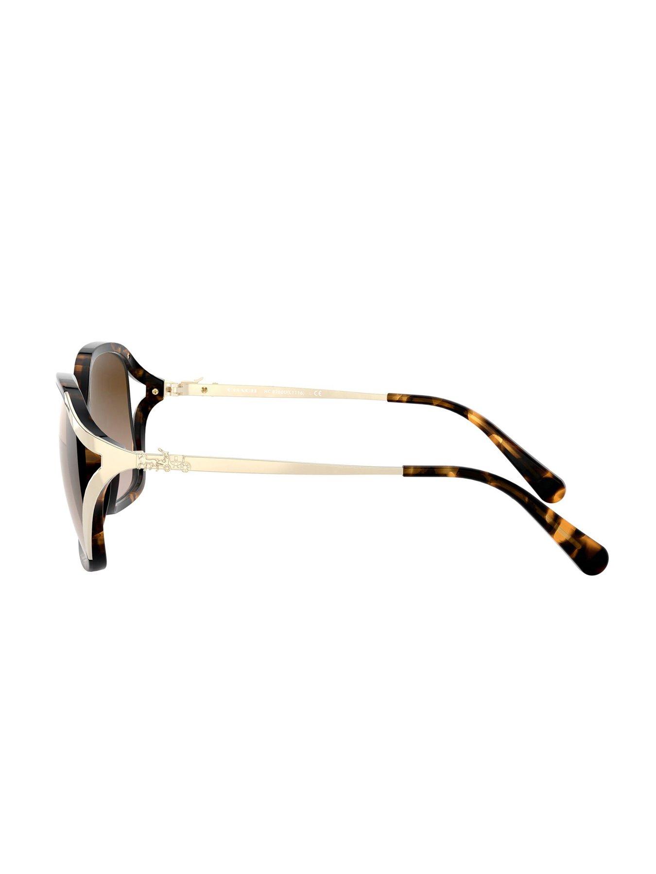 Image 3 of 4 of COACH Coach Dark Tortoise Square Sunglasses