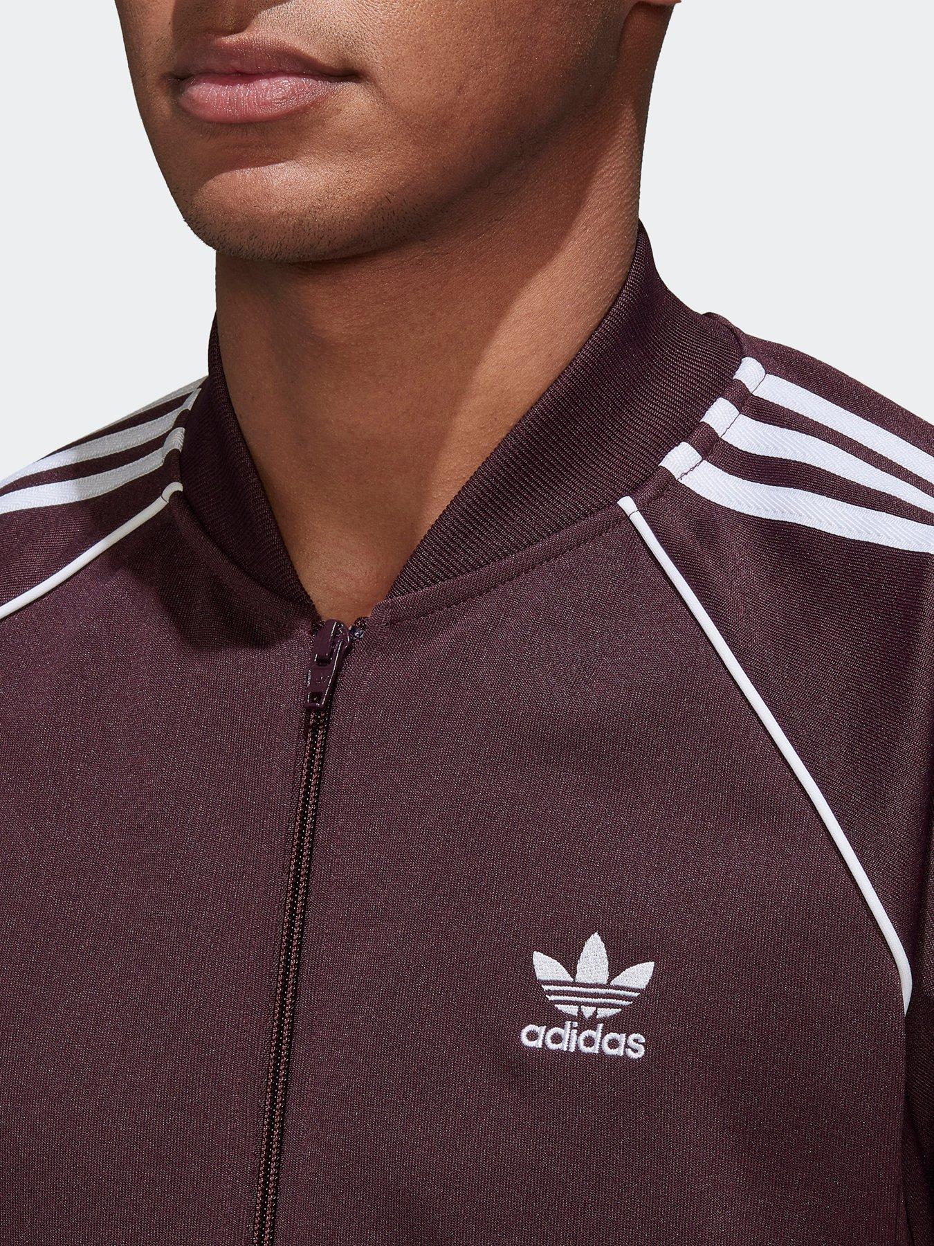 Adidas sst outlet track jacket burgundy