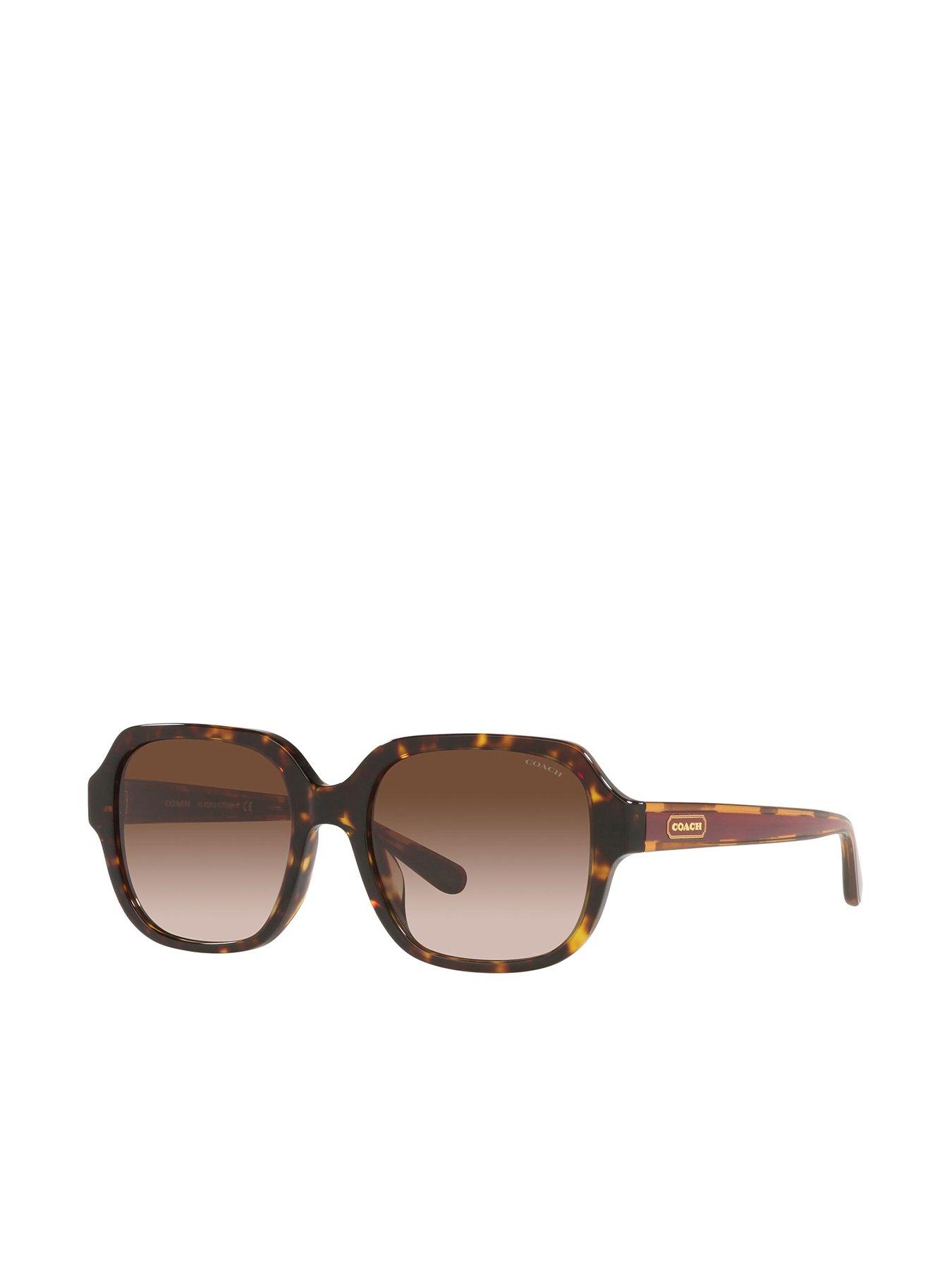 undefined Coach Dark Tortoise Rectangle Sunglasses