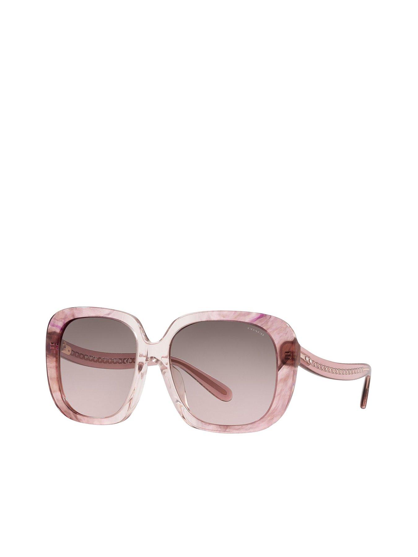 undefined Coach Transparent Pink Square Sunglasses