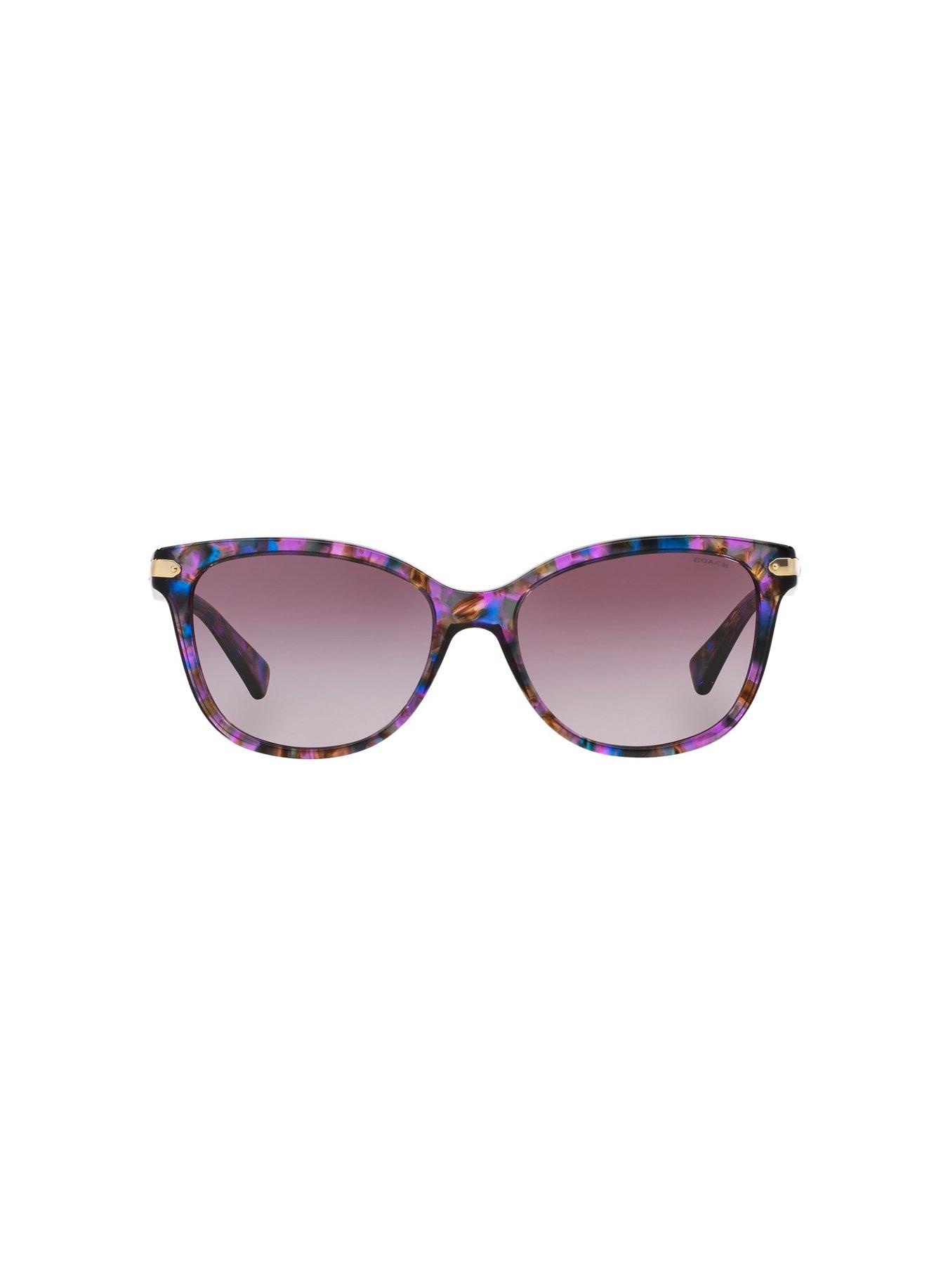 Image 2 of 4 of COACH Coach Purple Confetti Cat Eye Sunglasses
