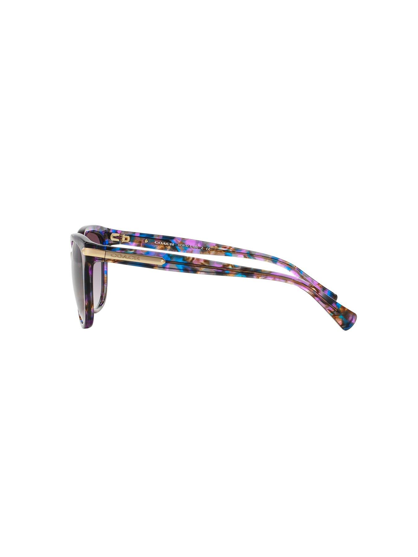 Image 3 of 4 of COACH Coach Purple Confetti Cat Eye Sunglasses