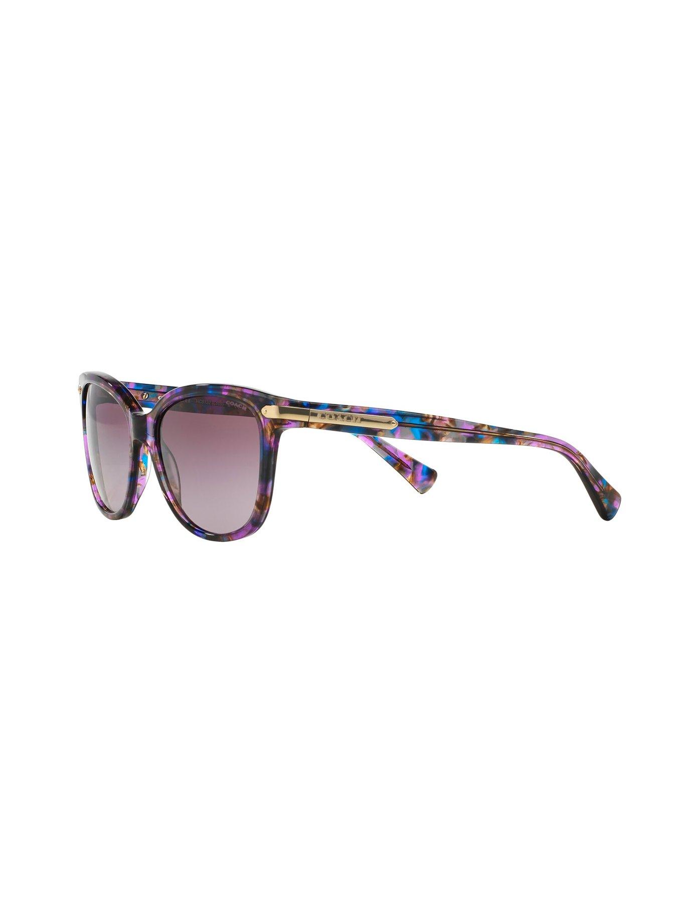 Image 4 of 4 of COACH Coach Purple Confetti Cat Eye Sunglasses