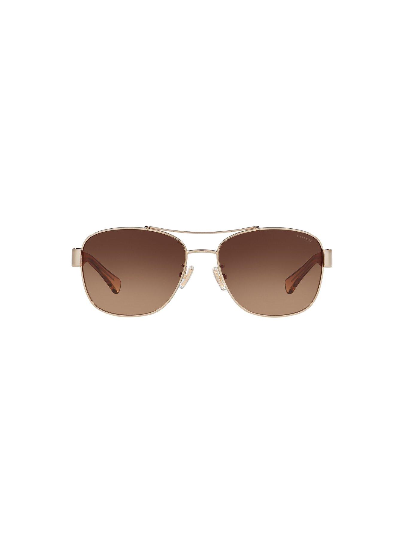 Image 2 of 4 of COACH Coach Light Gold Pilot Sunglasses