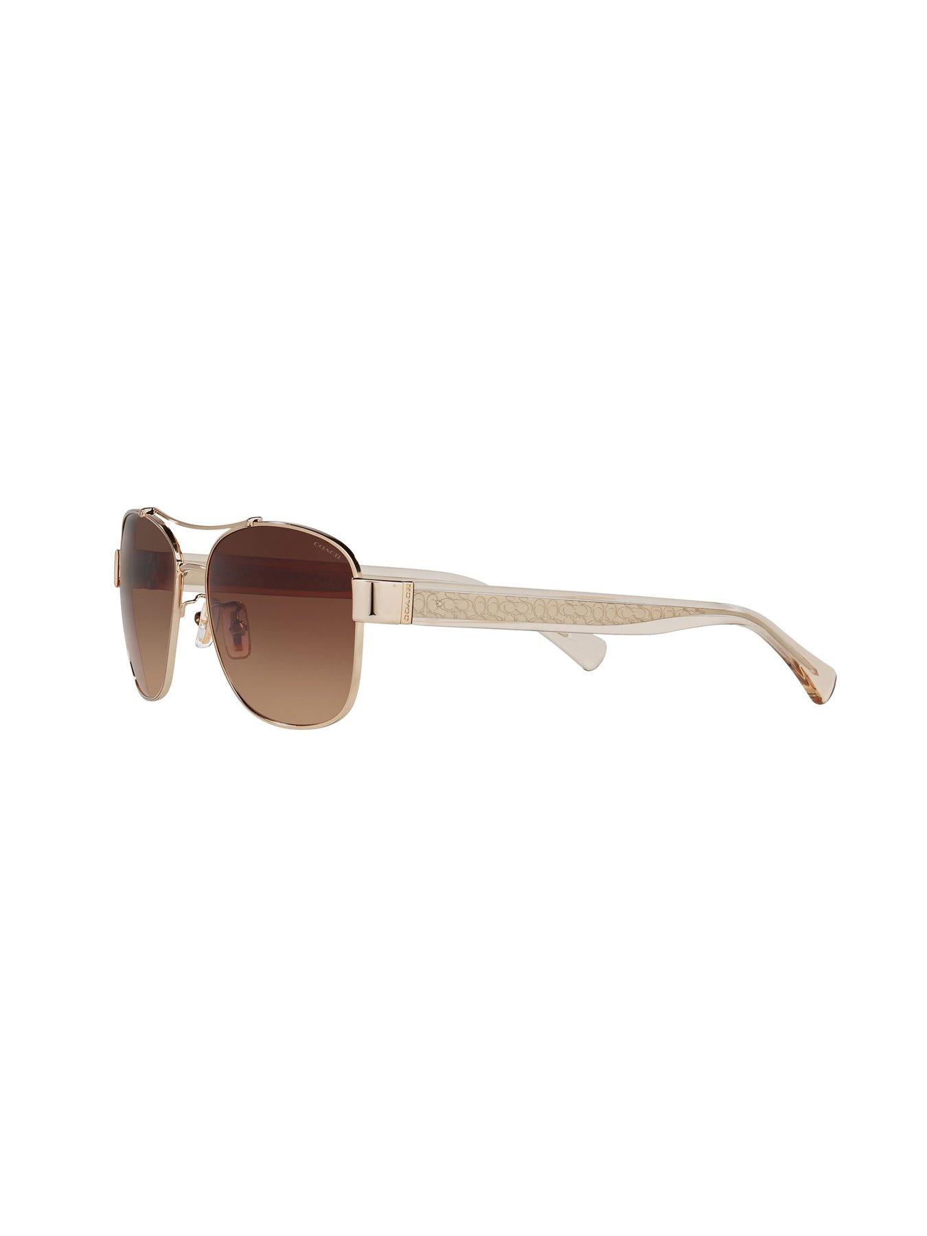Image 4 of 4 of COACH Coach Light Gold Pilot Sunglasses