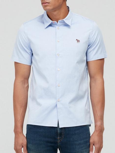 ps-paul-smith-zebra-logo-short-sleeve-oxford-shirt--nbspblue