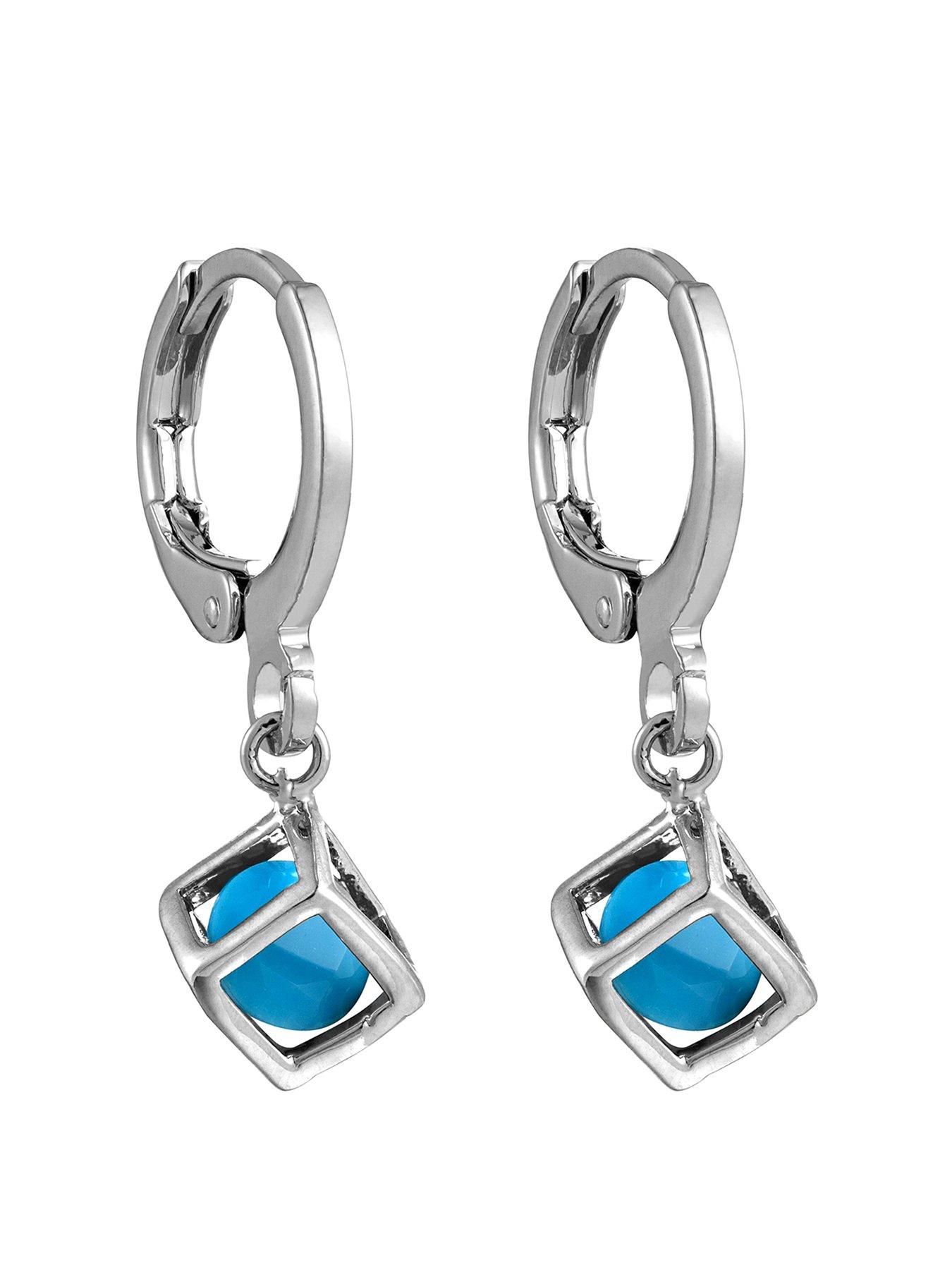 the-love-collection-silver-plated-hoop-drop-earrings-with-created-aquamarine-stone-detail