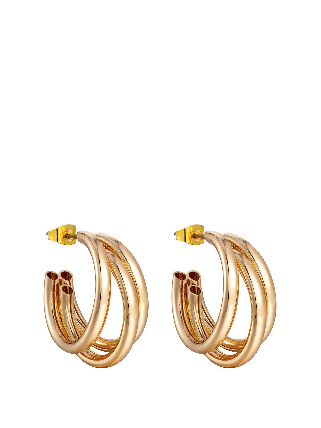 the-love-collection-gold-plated-double-stud-hoops