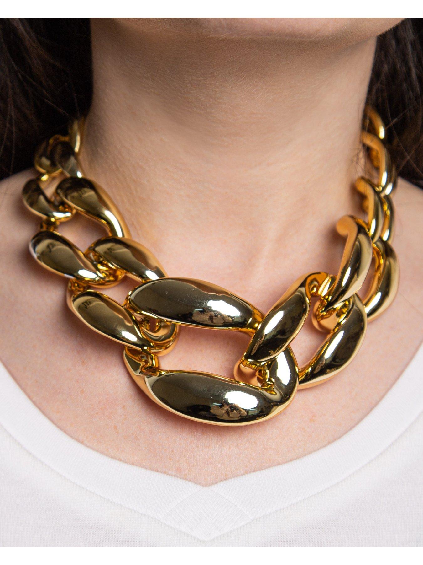 gold-plated-chunky-chain-statement-necklacestillFront