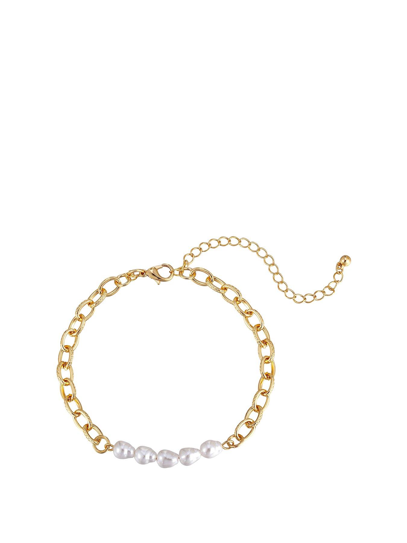 the-love-collection-gold-plated-chain-and-pearl-stone-bracelet