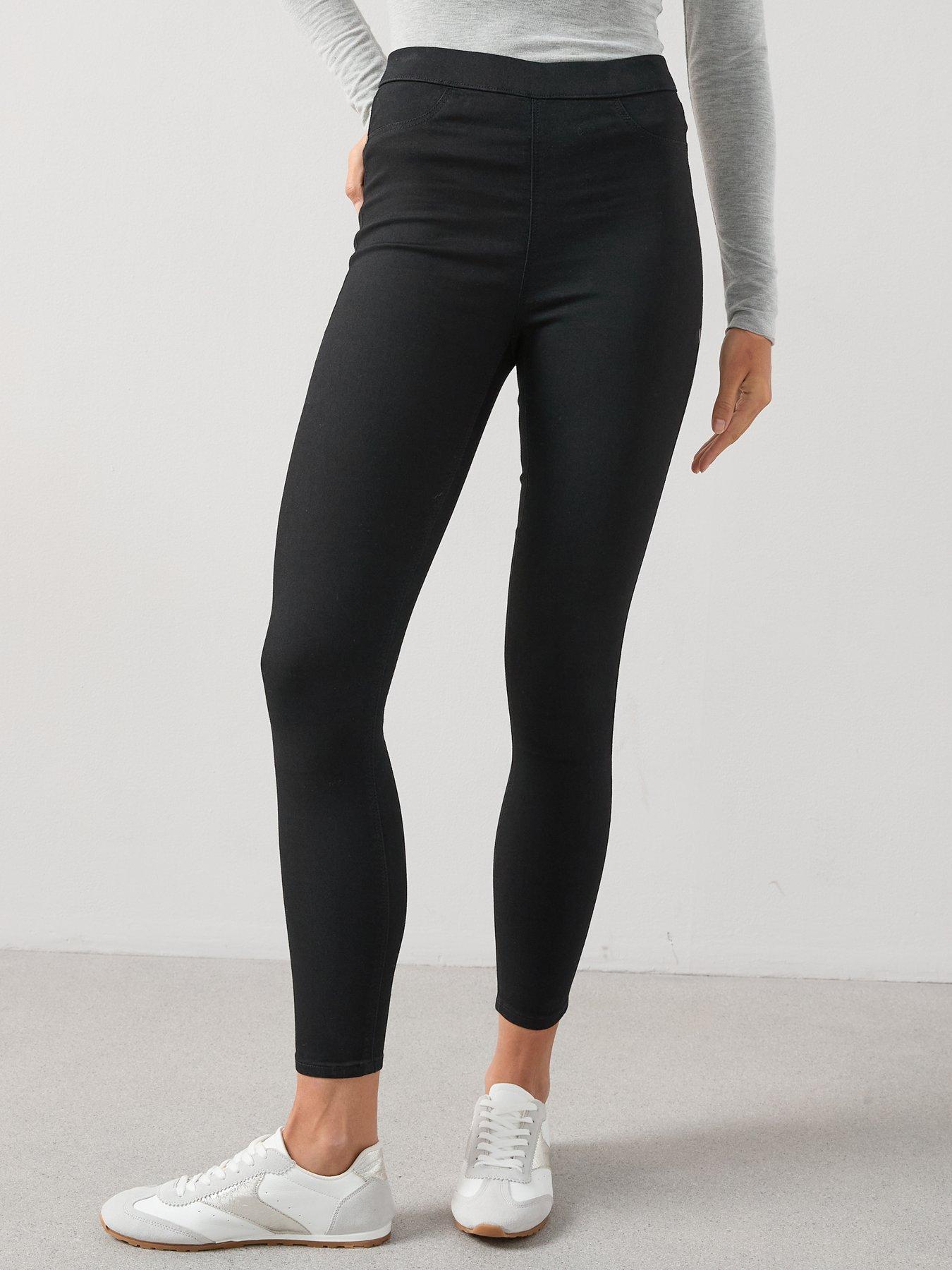 Image 1 of 6 of The Very Collection High Waist Denim Jeggings - Black
