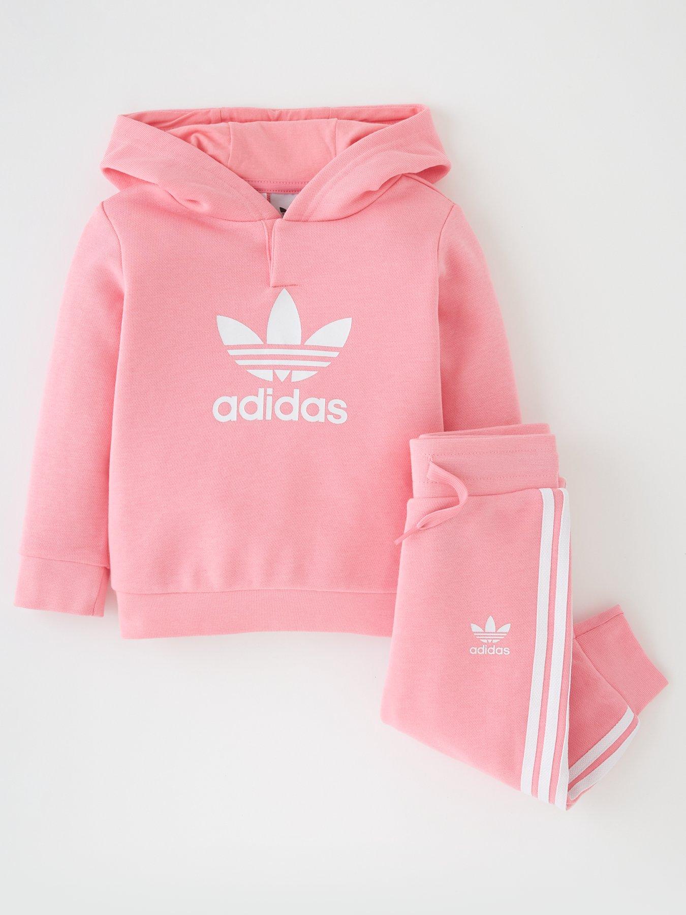 Childrens pink adidas on sale tracksuit