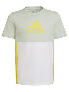 adidas-essentials-junior-kids-colourblock-short-sleeve-t-shirt-light-green