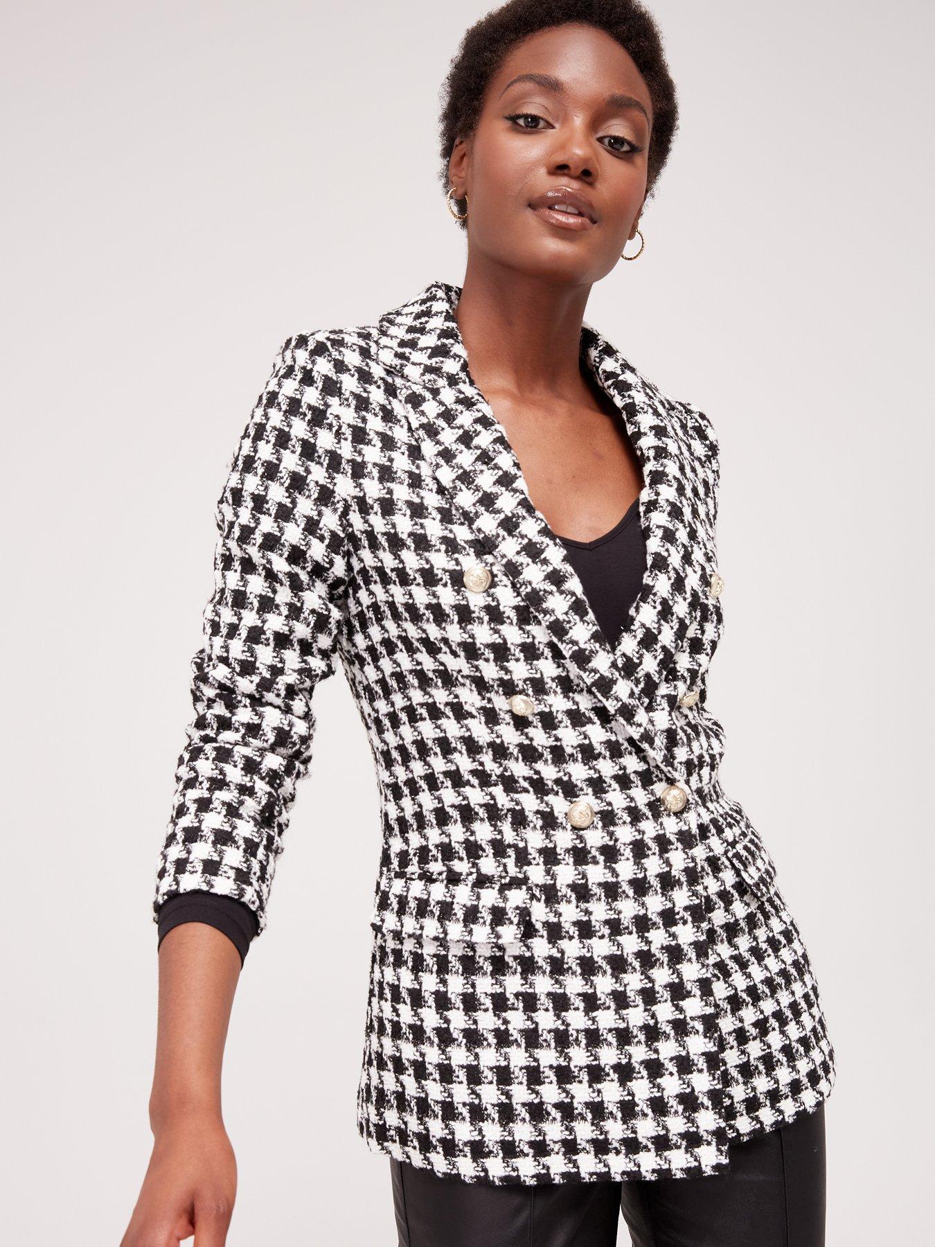 Houndstooth clearance longline blazer