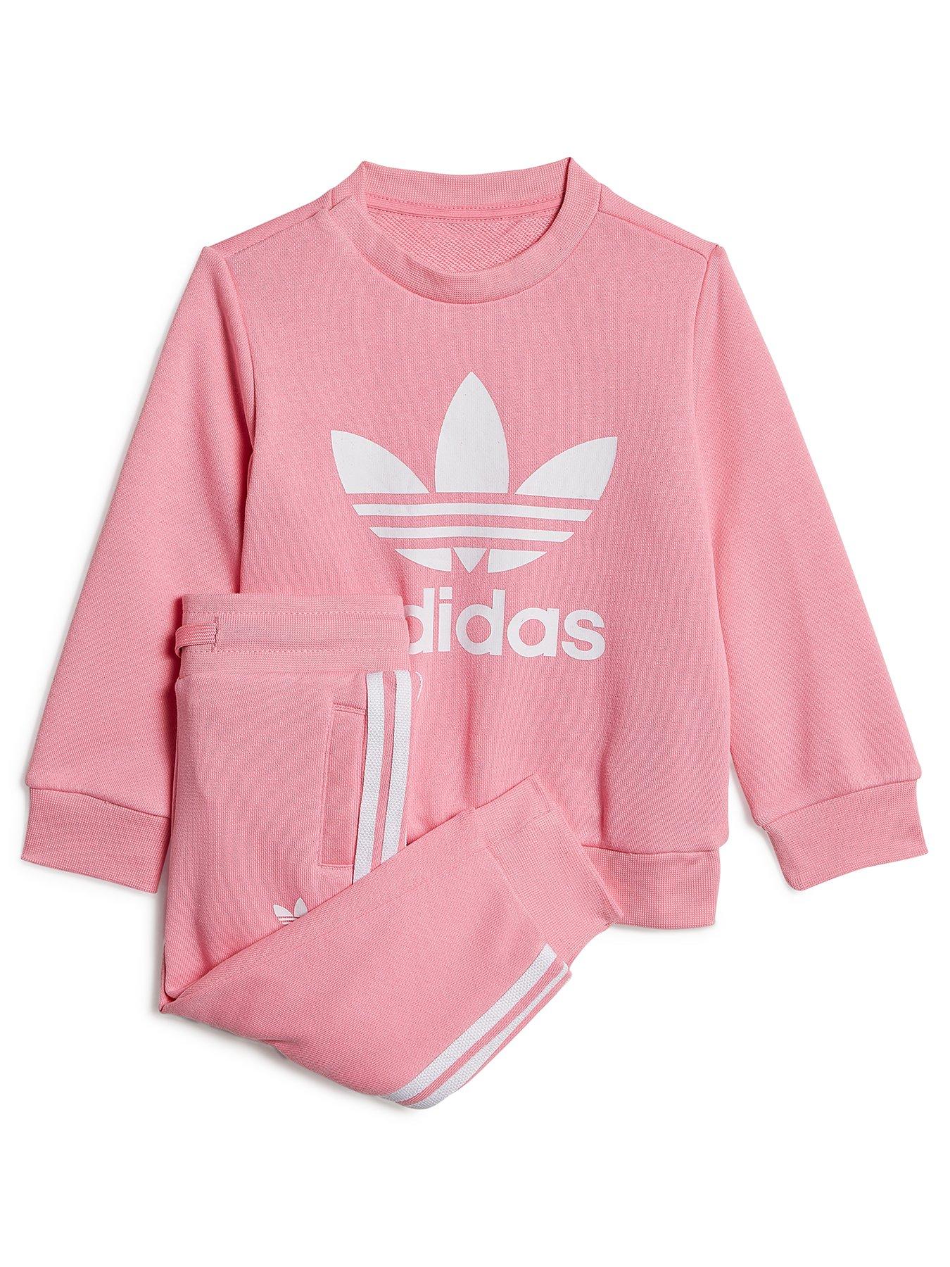 adidas Originals Toddler Kids Adicolor Trefoil Crew Set - Light Pink | Very  Ireland