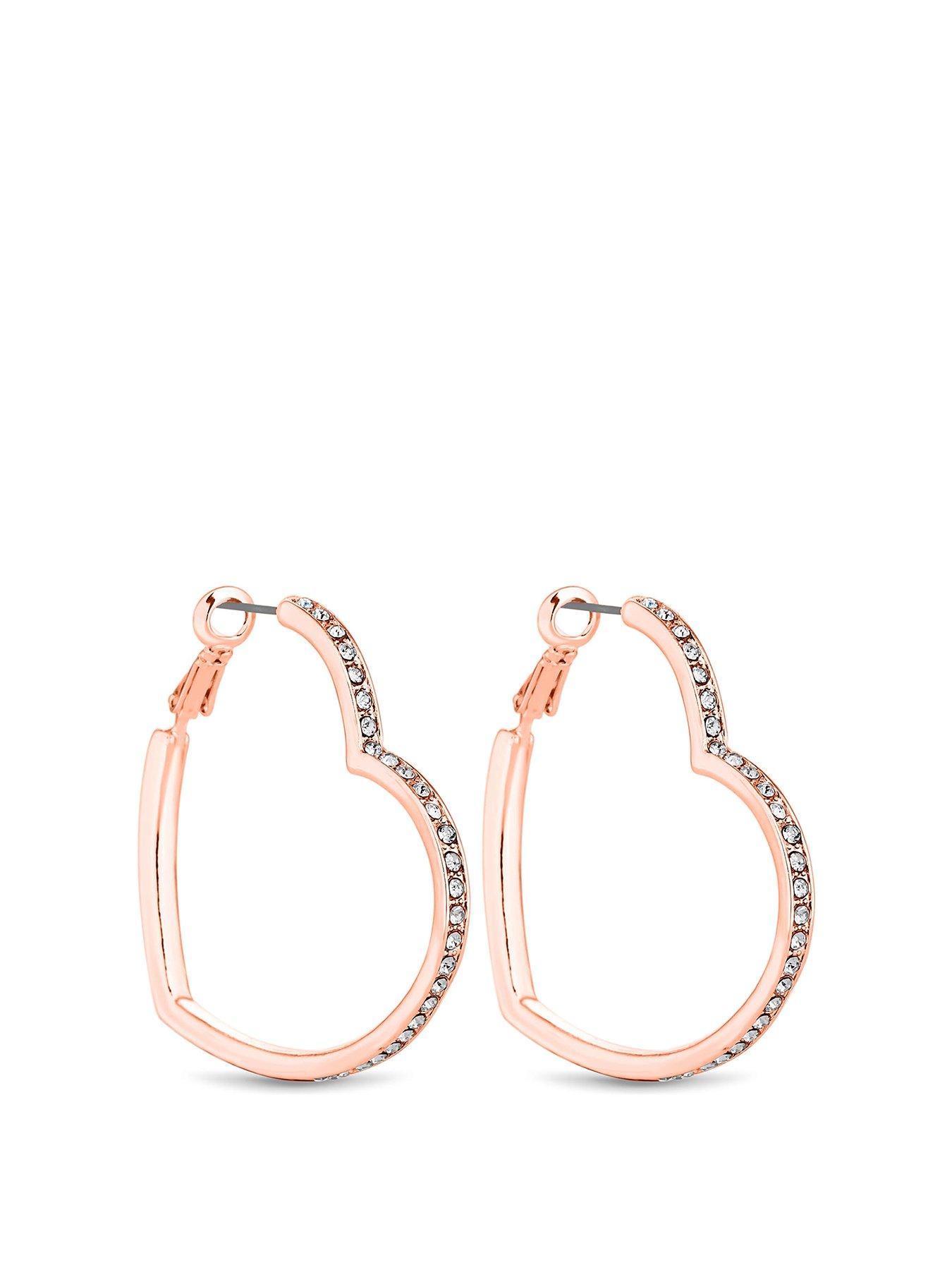 Heart hoop deals earrings rose gold