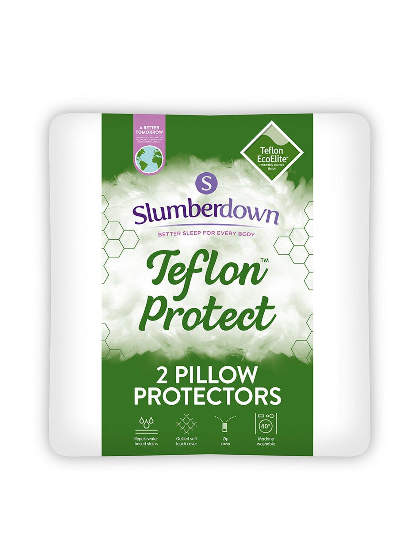 Slumberdown Teflon 2 Pack Pillow Protector - White
