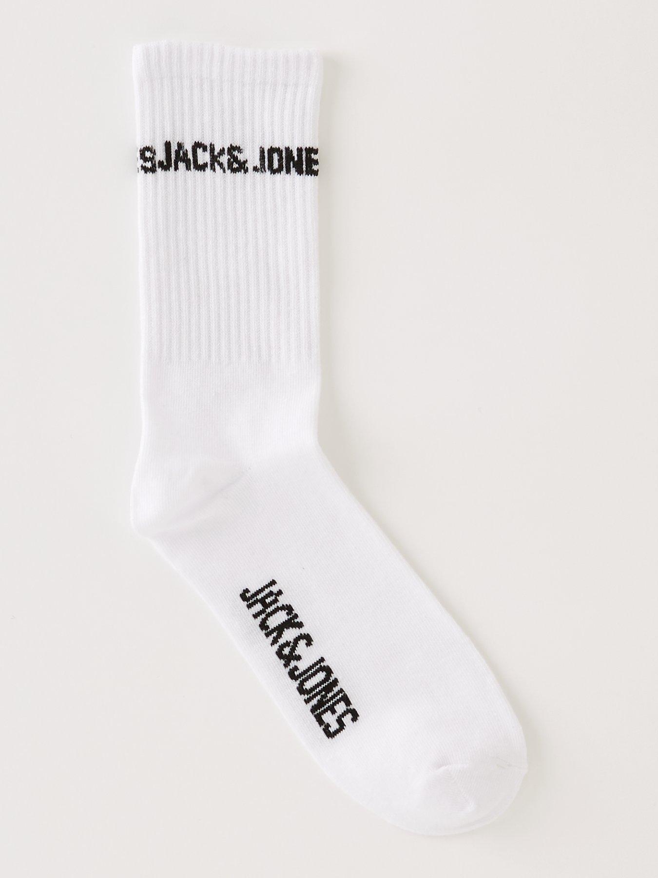 jack-jones-junior-boys-5-pack-basic-logo-tennis-socks-whitestillFront