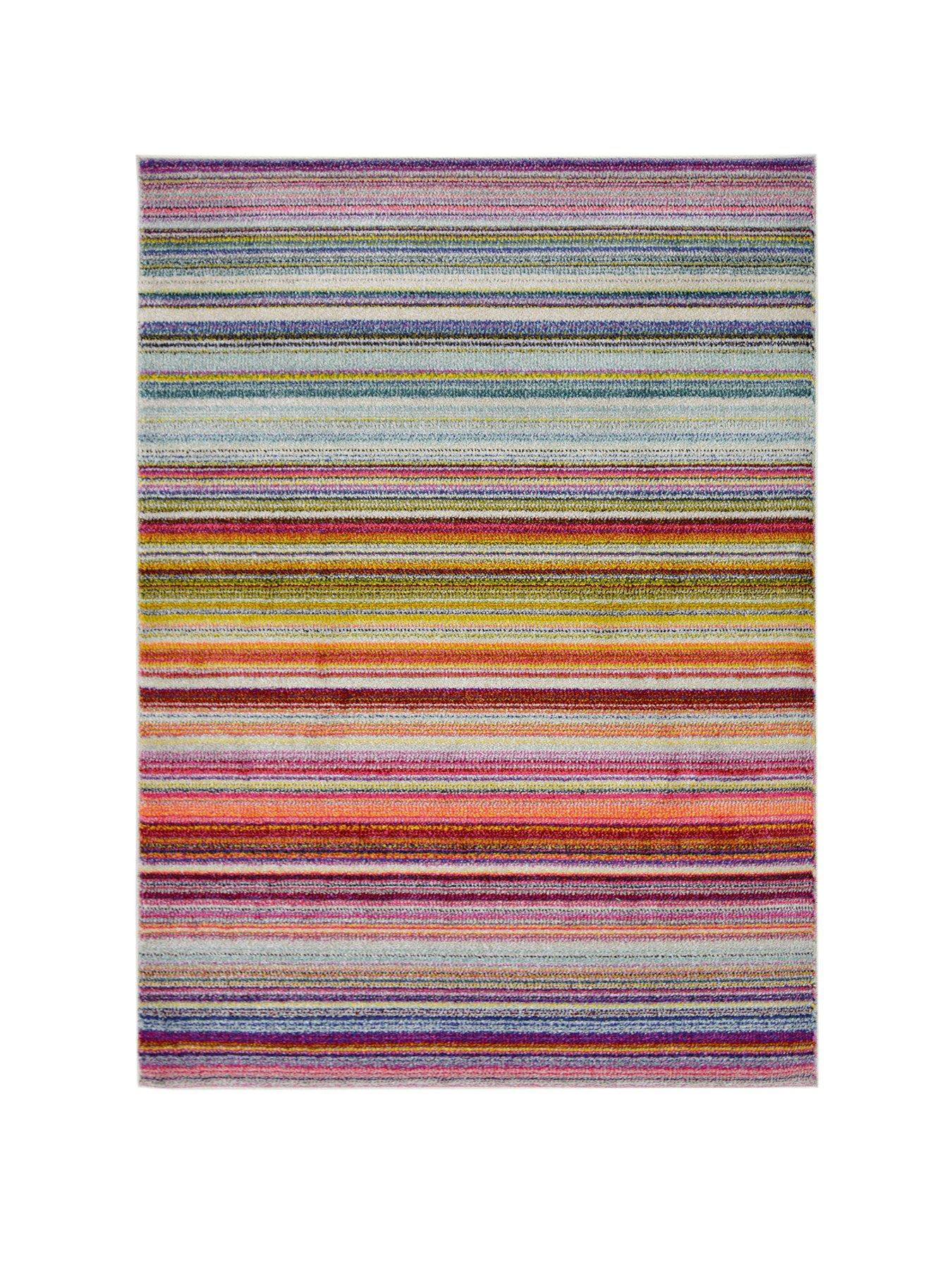 Image 2 of 4 of The Very Collection Villa Multicoloured Stripe Rug - Multi