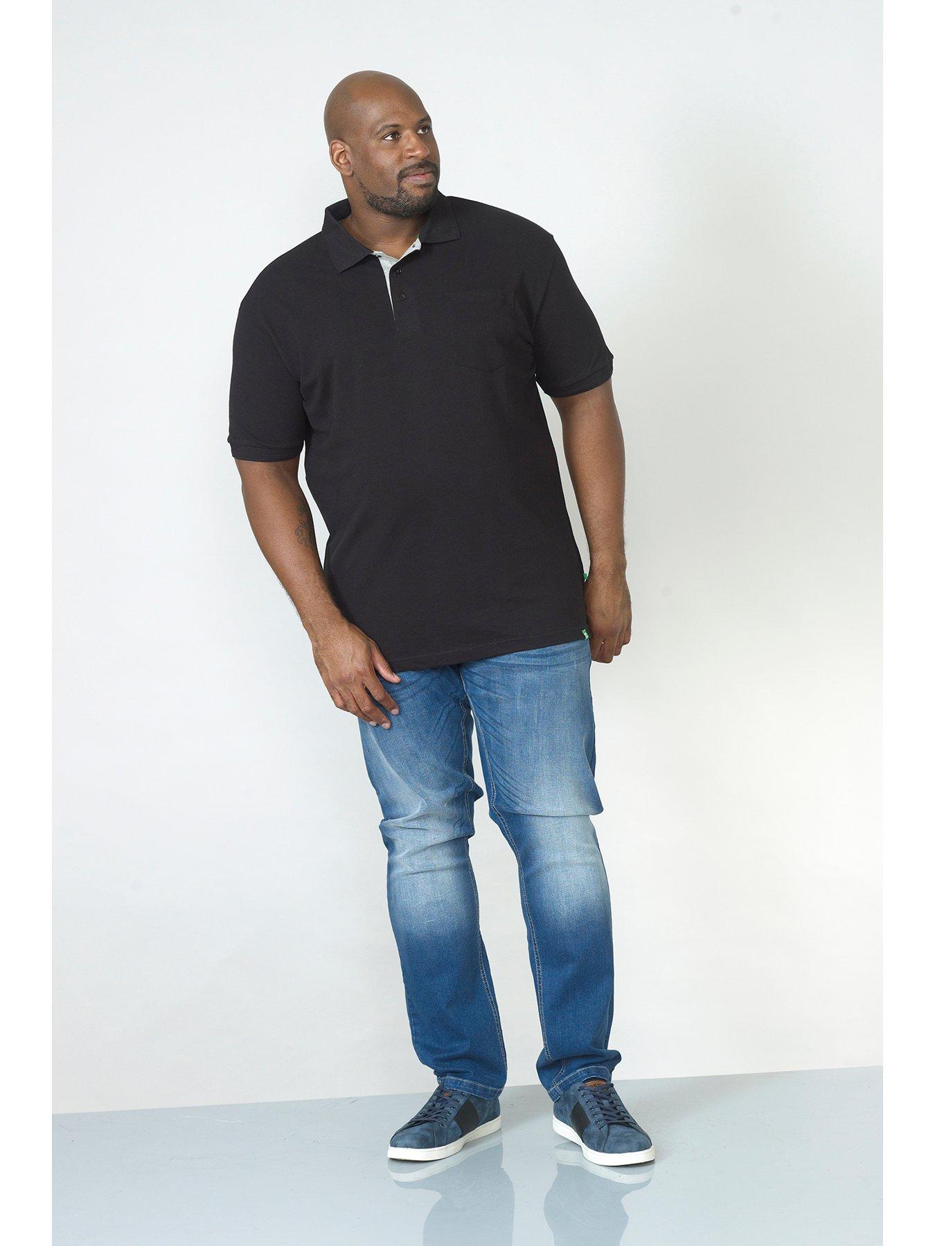 Image 2 of 3 of D555 D555 Grant Pique Polo Shirt - Black