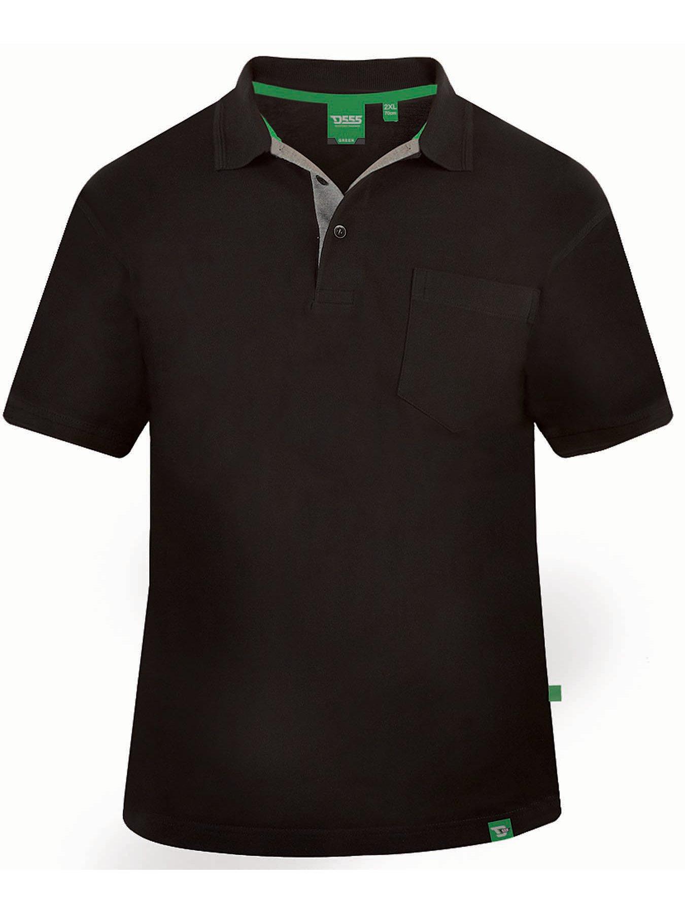 Image 3 of 3 of D555 D555 Grant Pique Polo Shirt - Black