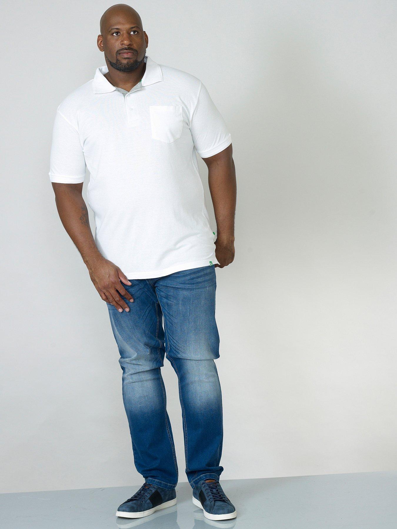 Image 2 of 3 of D555 Grant Pique Polo Shirt - White