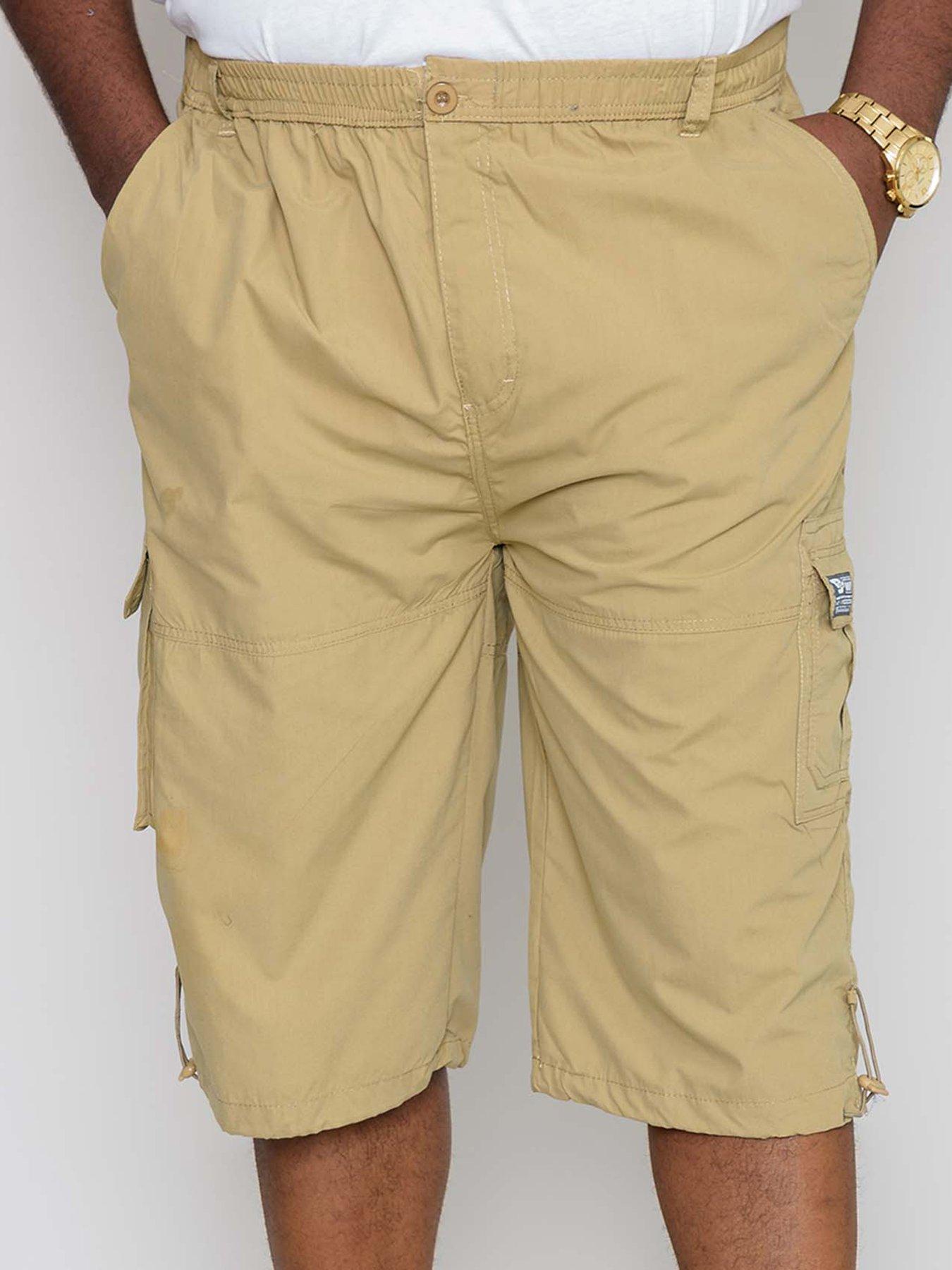 D555 D555 Mason-mason Elasticated Waist Drawcord Cargo Capri Pant - Sand