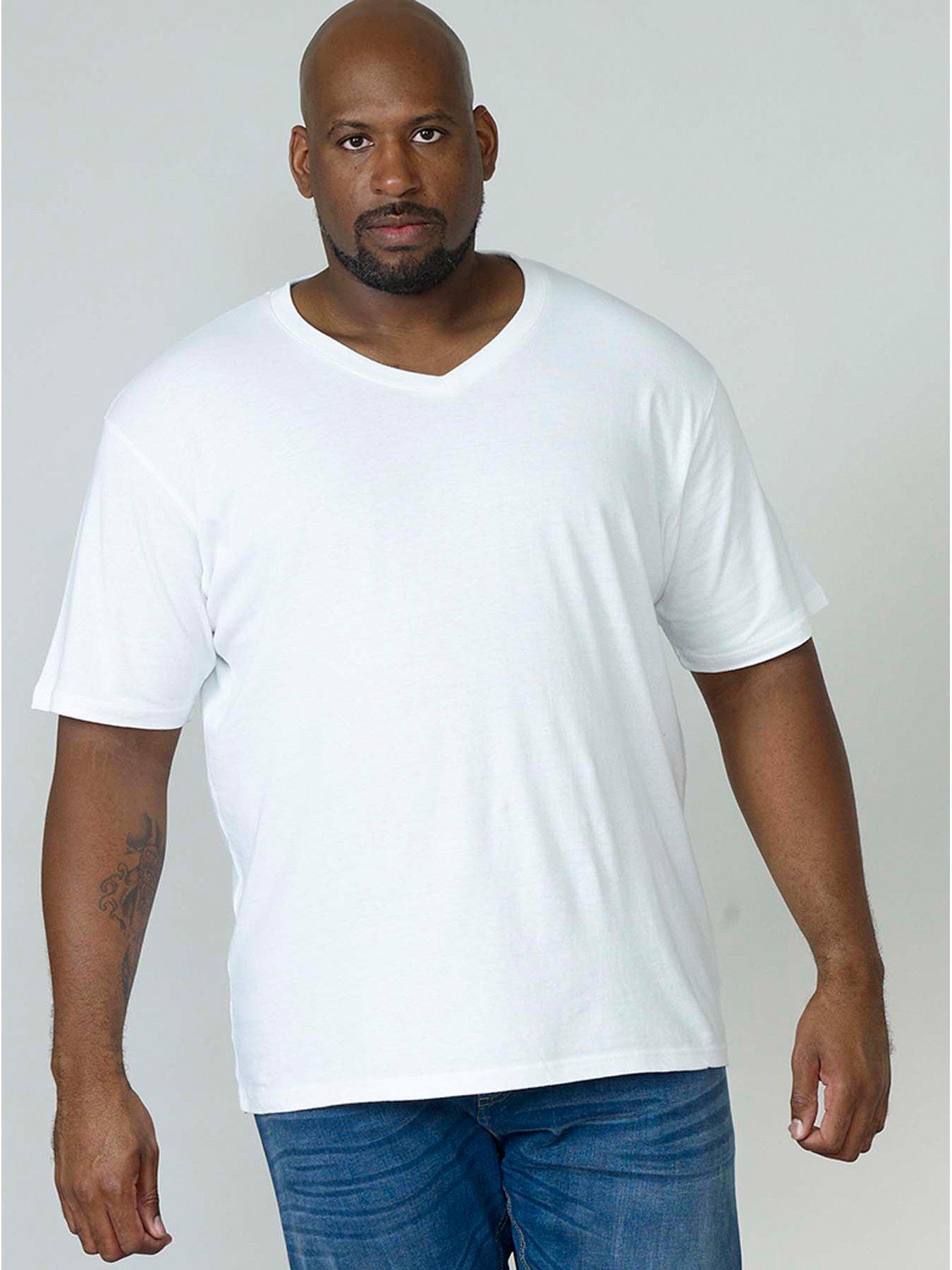 Image 1 of 3 of D555 Signature V Neck T-shirt - White