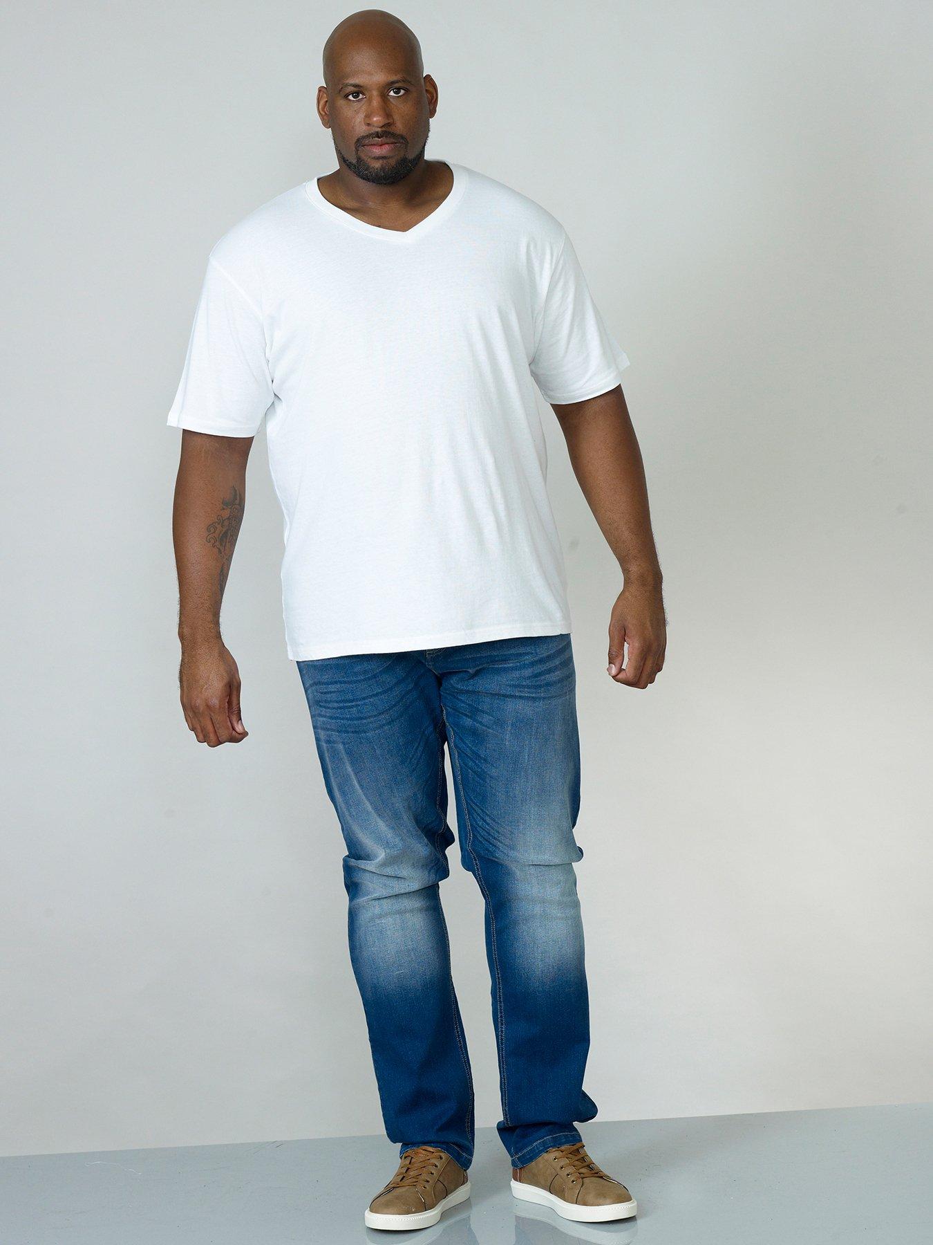 d555-signature-v-neck-t-shirt-whitestillFront