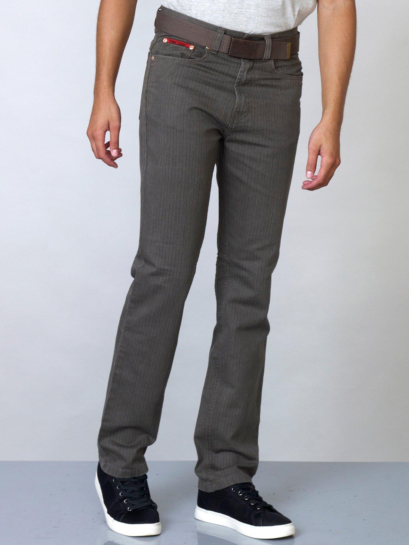 D555 Duke London Brian Original Fit Bedford Cord With Belt - Brown