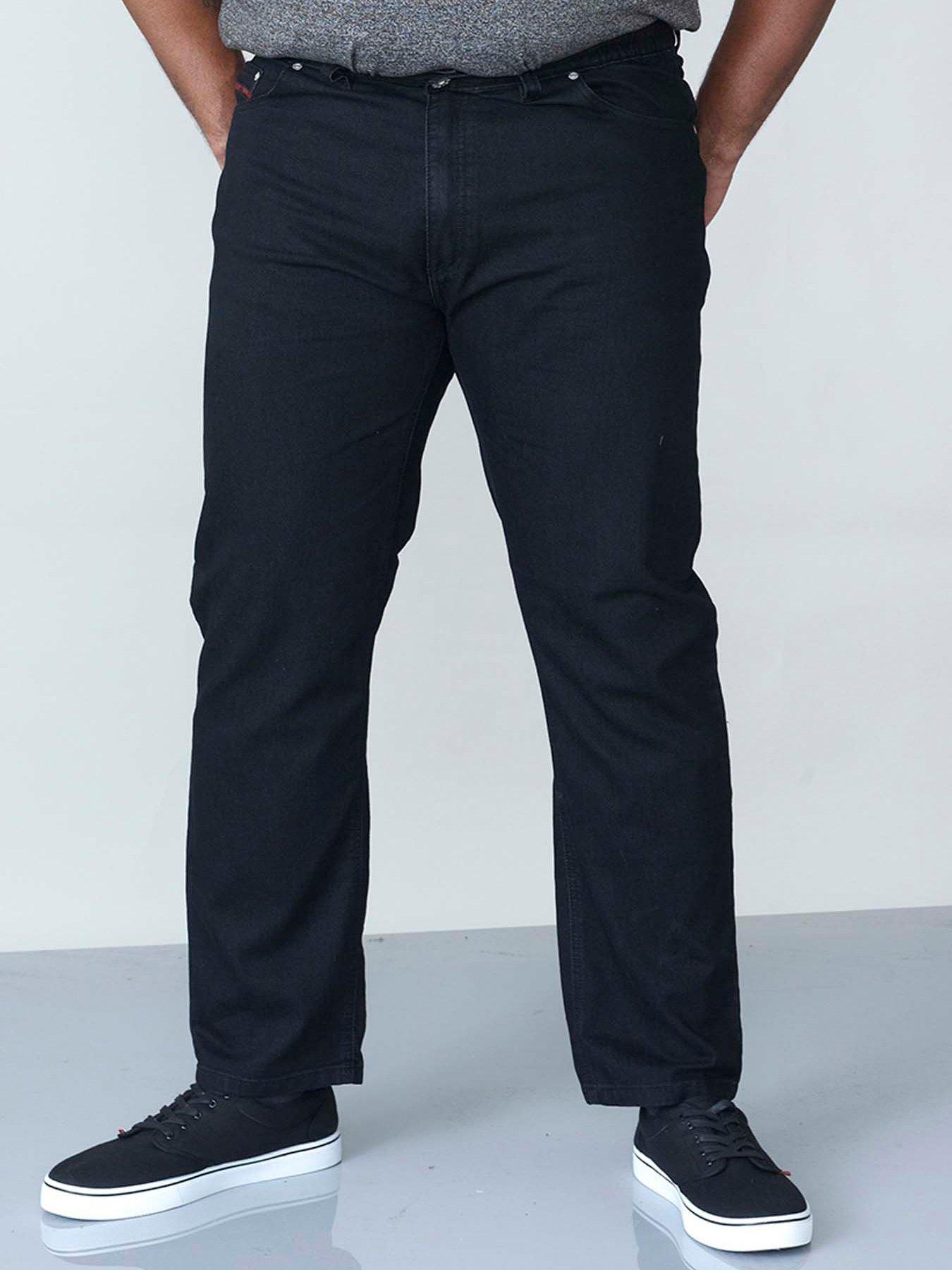 Image of D555 D555 Duke London Balfour Relaxed Comfort Fit Stretch Jeans With Elasticated Waist - Washed Black