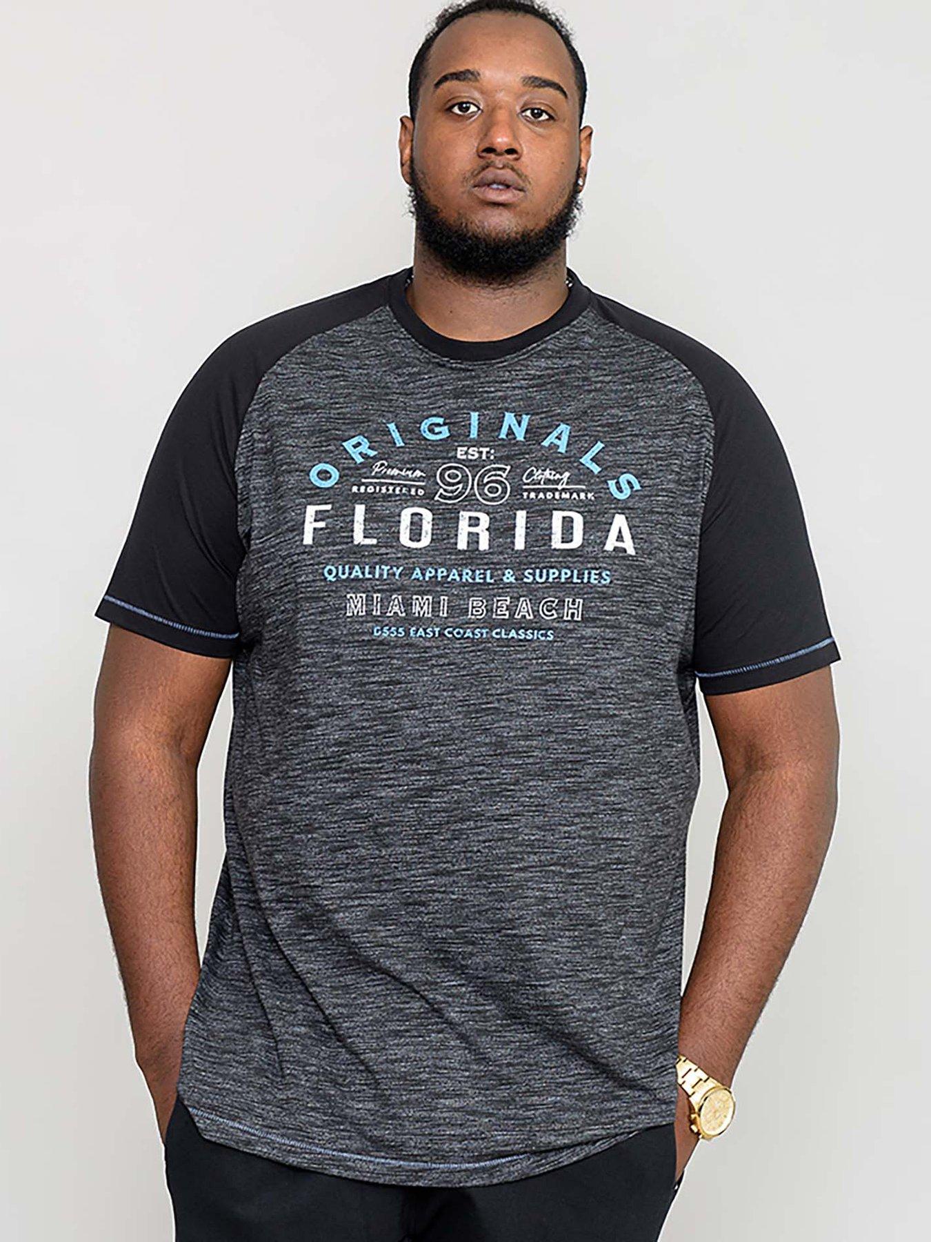 D555 D555 Whitfield Florida Originals Raglan Sleeve Printed T-Shirt - Black