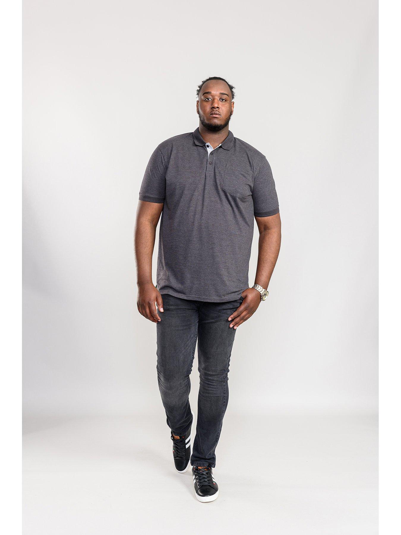 d555-grant-pique-polo-shirt-charcoal-marlstillFront