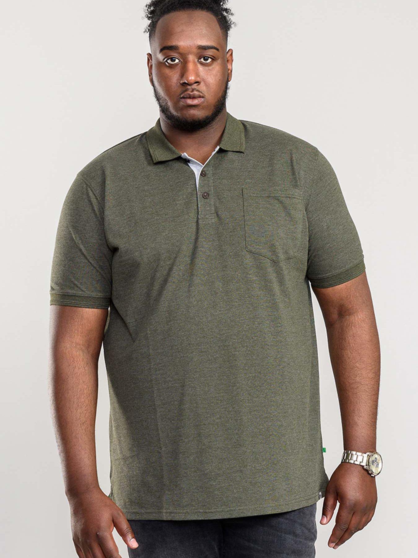 D555 Grant Pique Polo Shirt - Khaki Marl