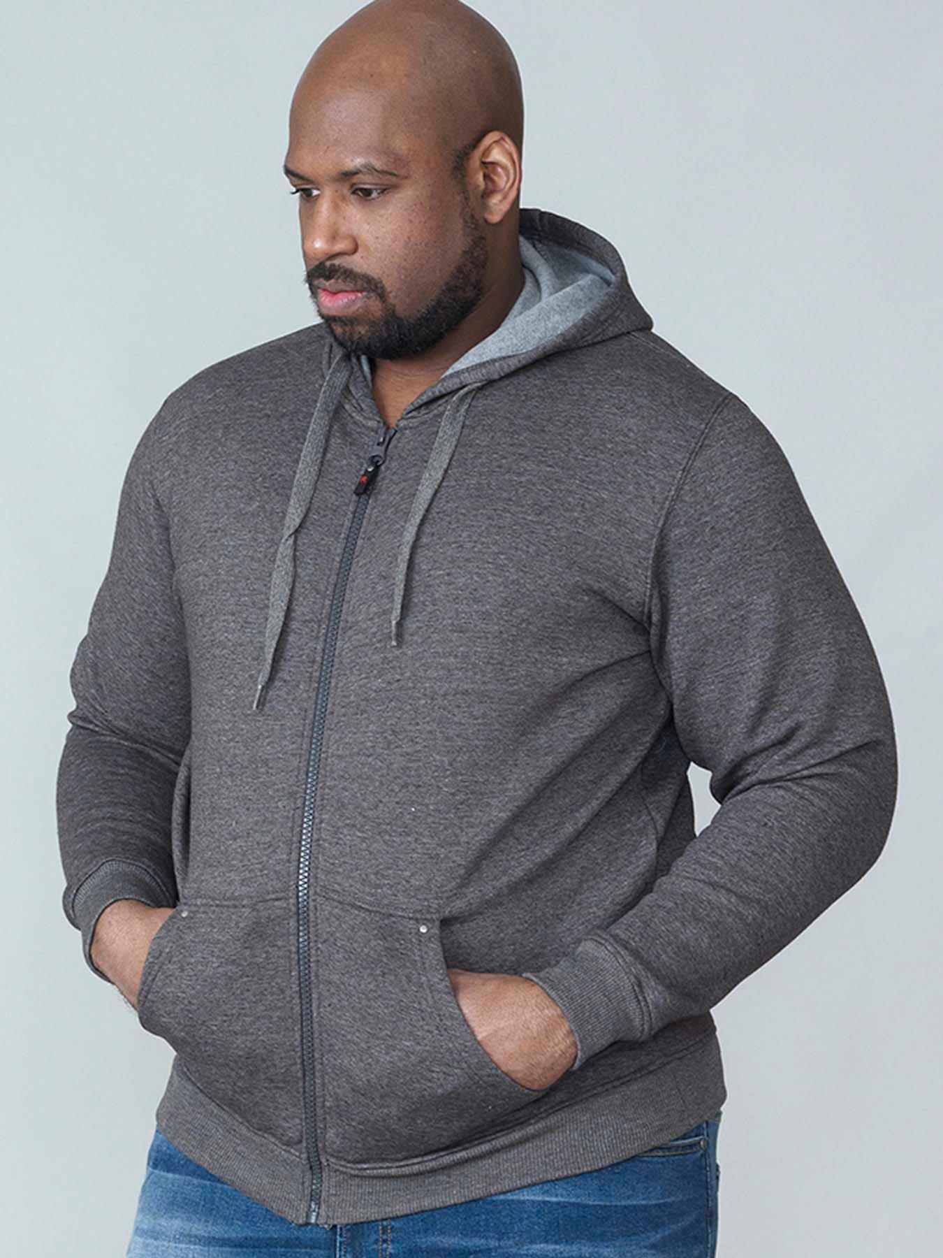 D555 D555 Cantor-Rockford Zip Through Hoodie - Grey Melange