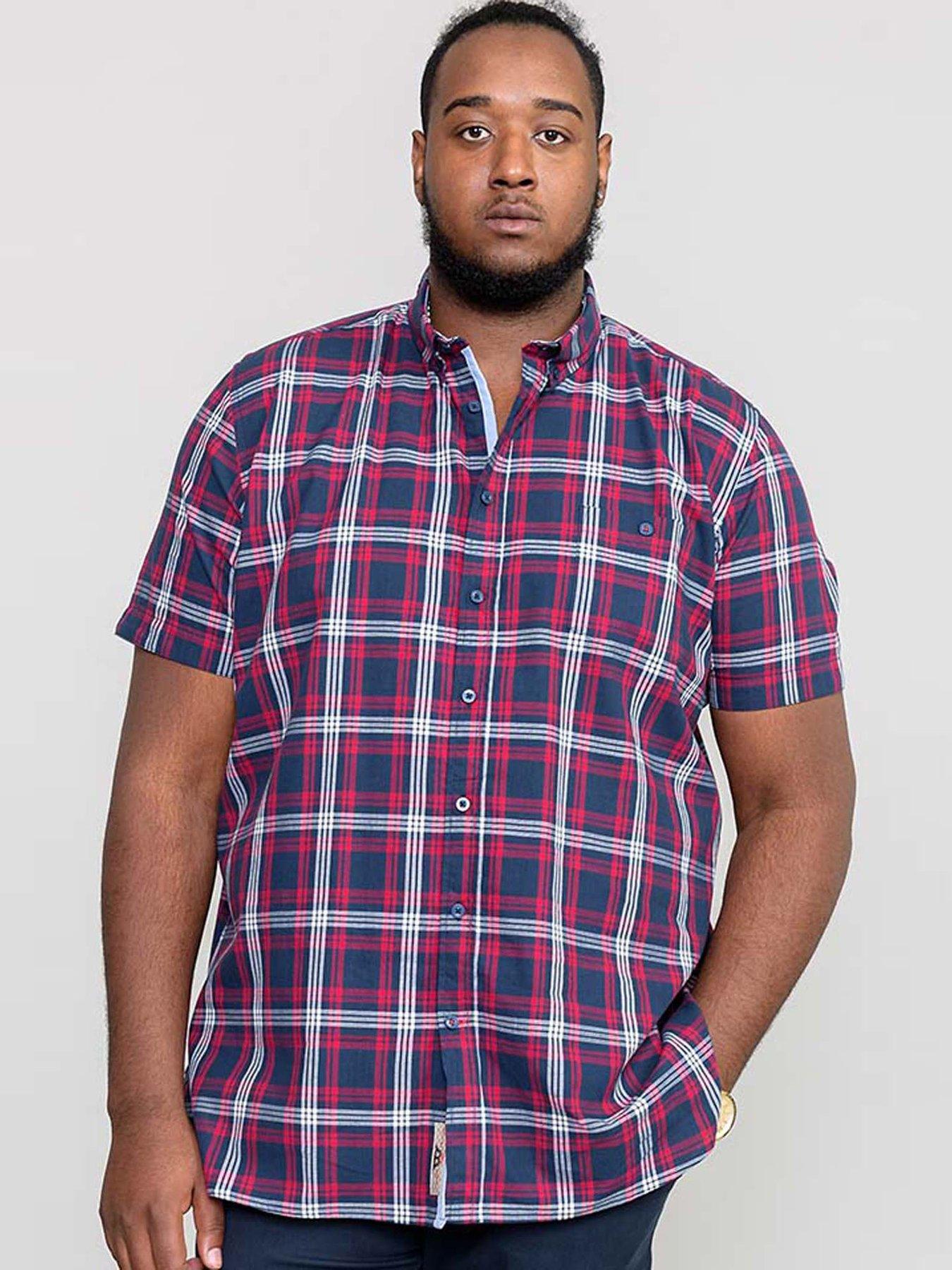 D555 D555 Ripley Check Short Sleeve Shirt - Navy/Red