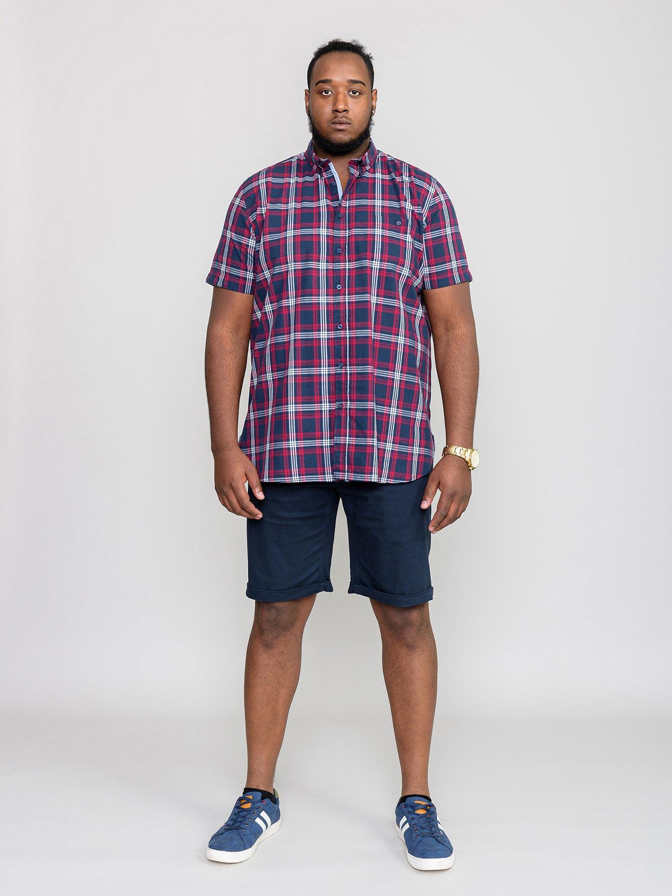 d555-d555-ripley-check-short-sleeve-shirt-navyredstillFront