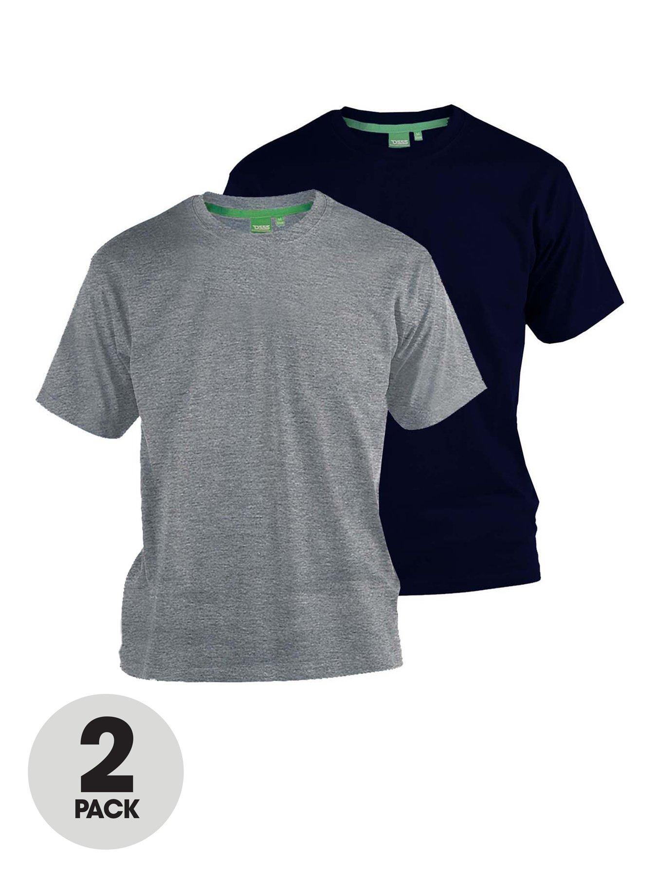 undefined Fenton Two Pack T-shirts - Navy/Grey