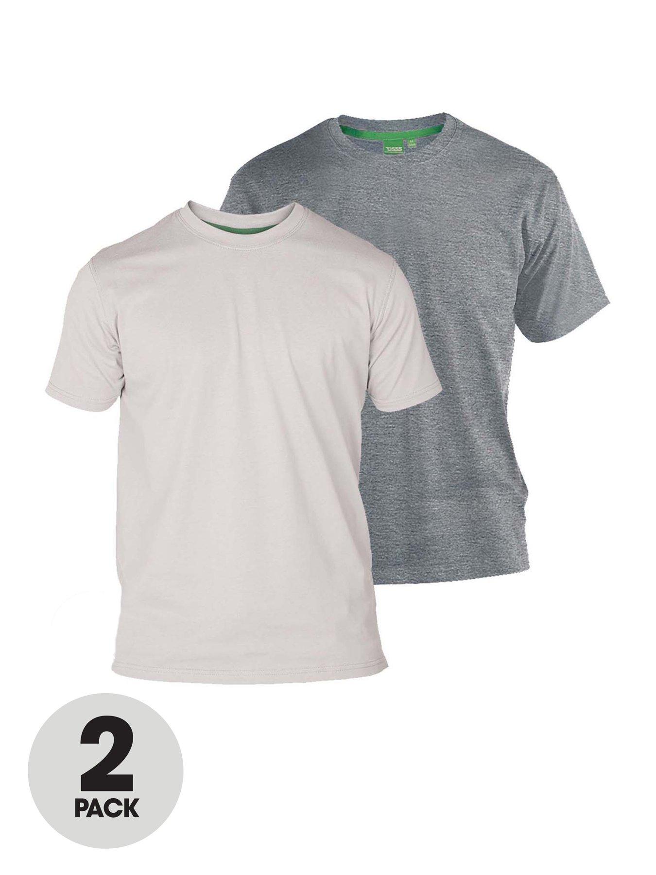 D555 Fenton Two Pack T-shirts - Grey/White