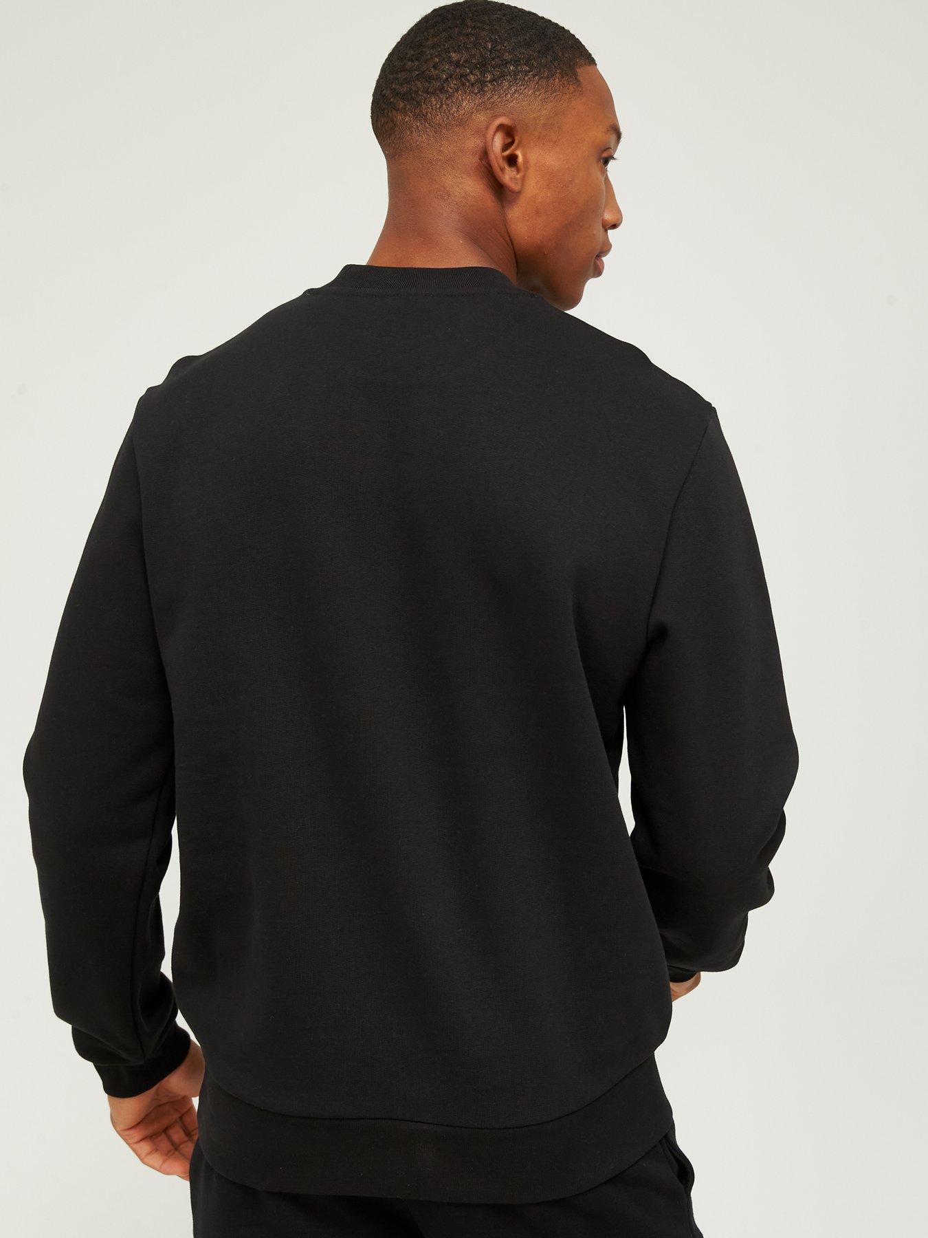 Image 2 of 4 of Lacoste Fleece Jersey Crew Sweat Top - Black