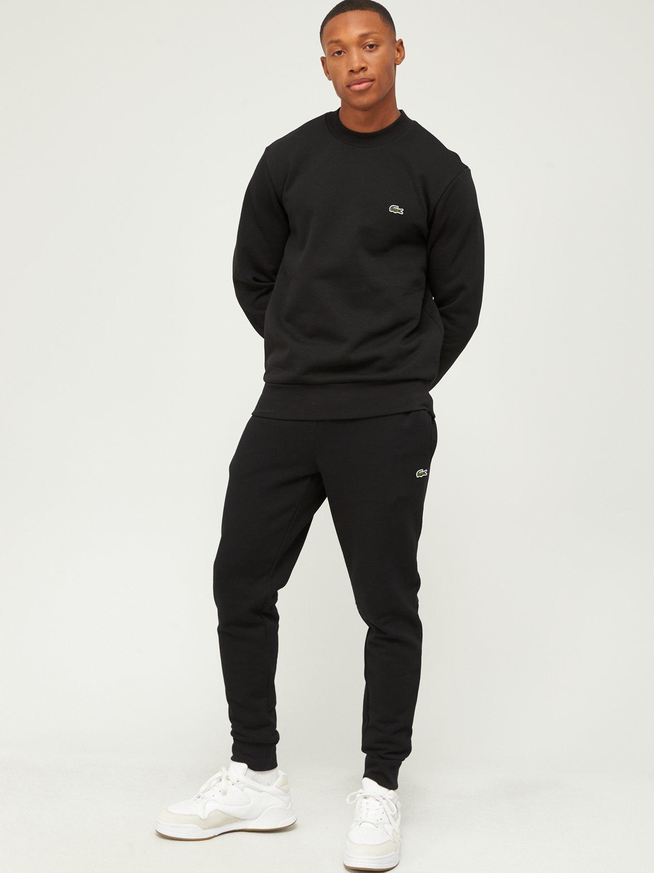 Image 3 of 4 of Lacoste Fleece Jersey Crew Sweat Top - Black