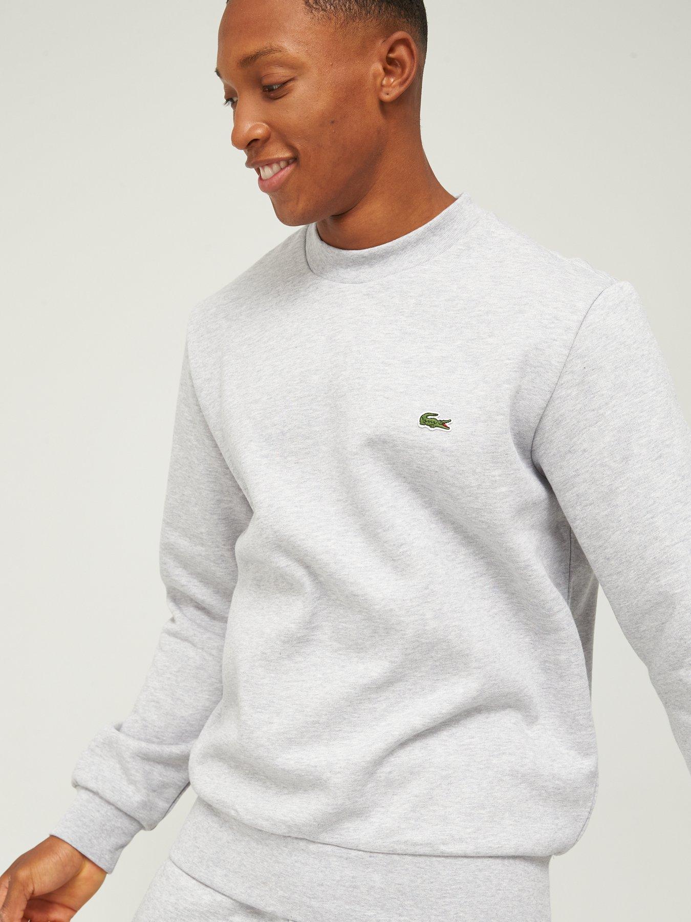 Lacoste Fleece Jersey Crew Sweat Top - Light Grey