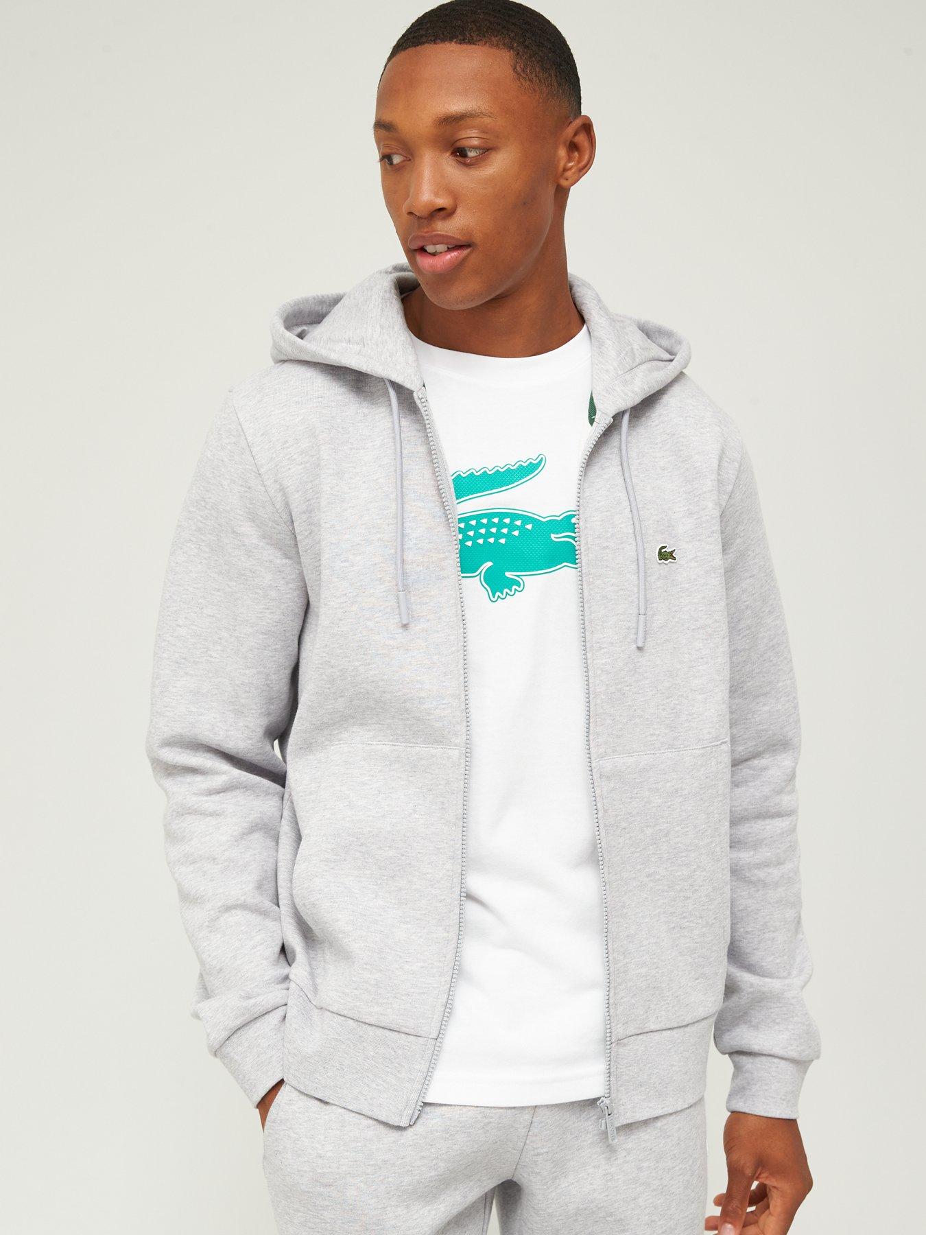 Lacoste grey zip hoodie new arrivals