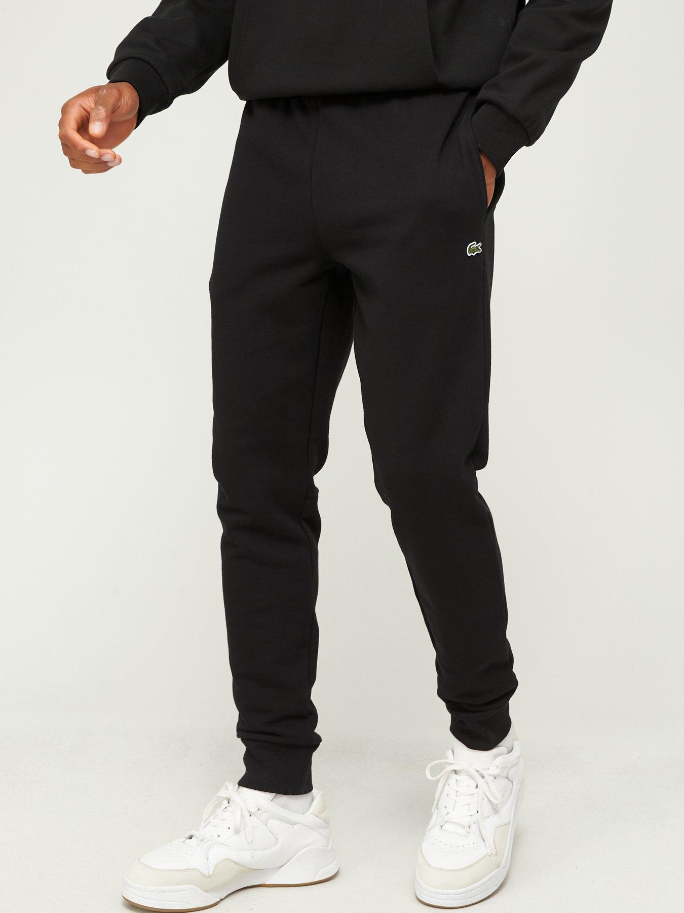 Image 1 of 4 of Lacoste Fleece Jersey Joggers - Black