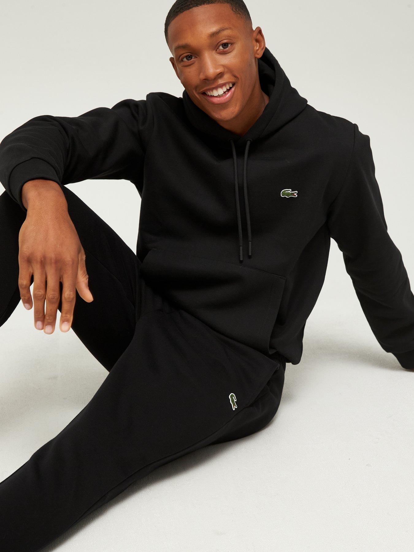 Image 4 of 4 of Lacoste Fleece Jersey Joggers - Black