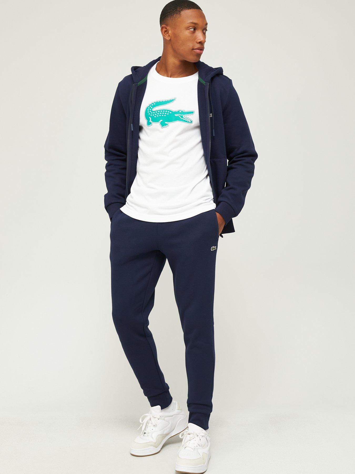 Image 3 of 4 of Lacoste Fleece Jersey Joggers - Dark Blue