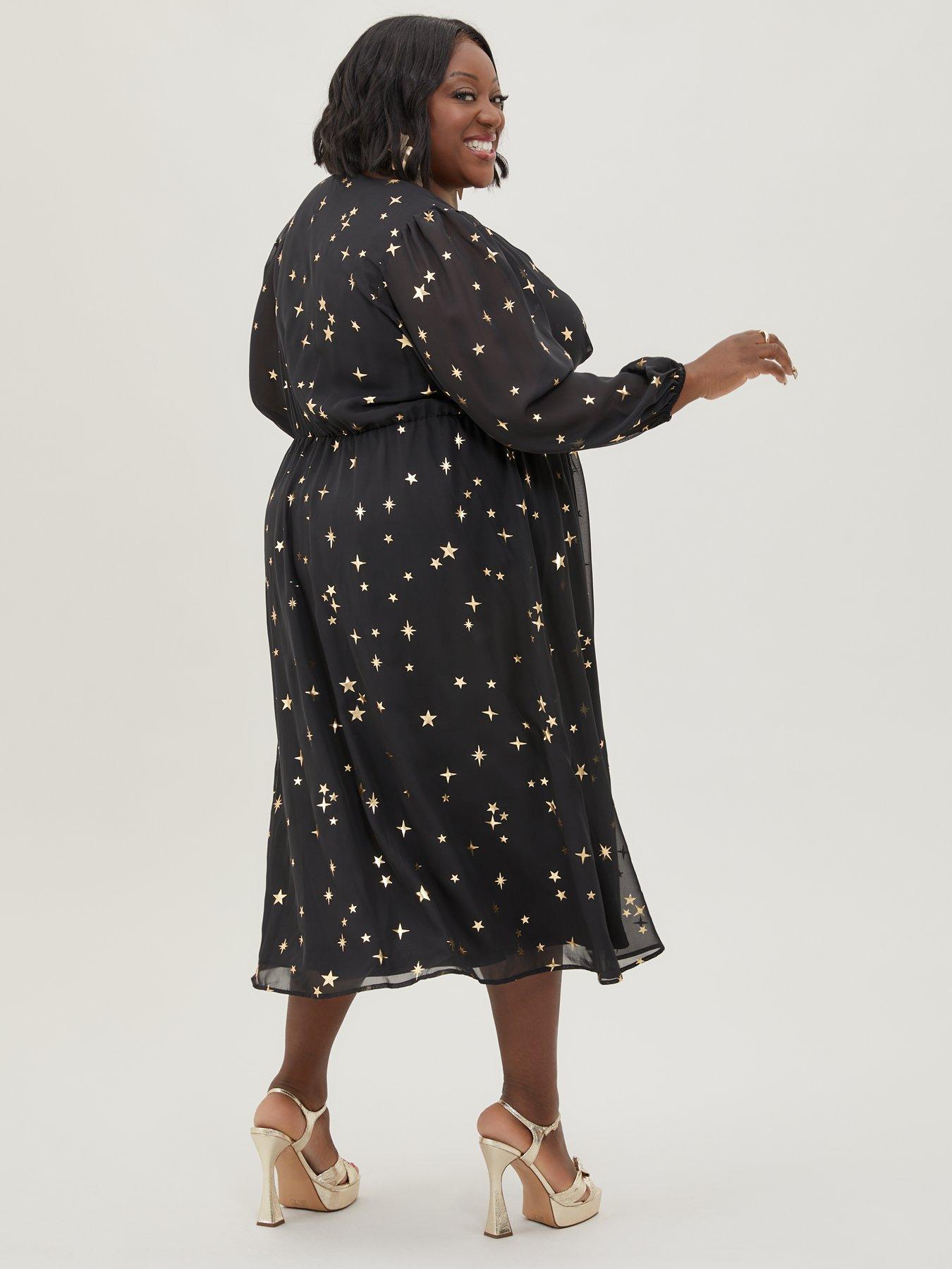 Star print shop midi dress