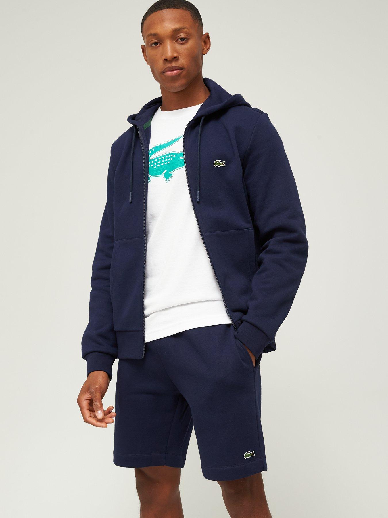 Image 4 of 4 of Lacoste Fleece Jersey Shorts - Dark Blue